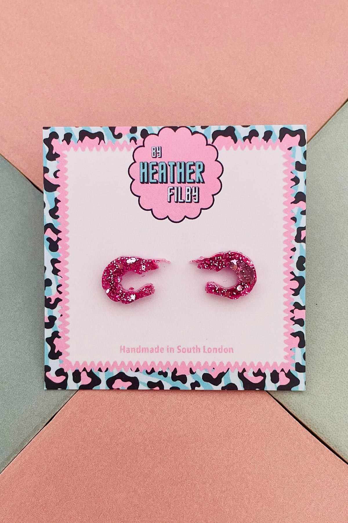 By Heather Filby shrimp stud earrings