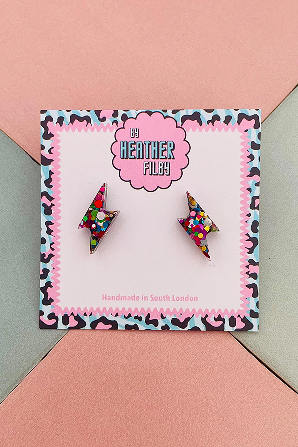 By Heather Filby rainbow bolt studs