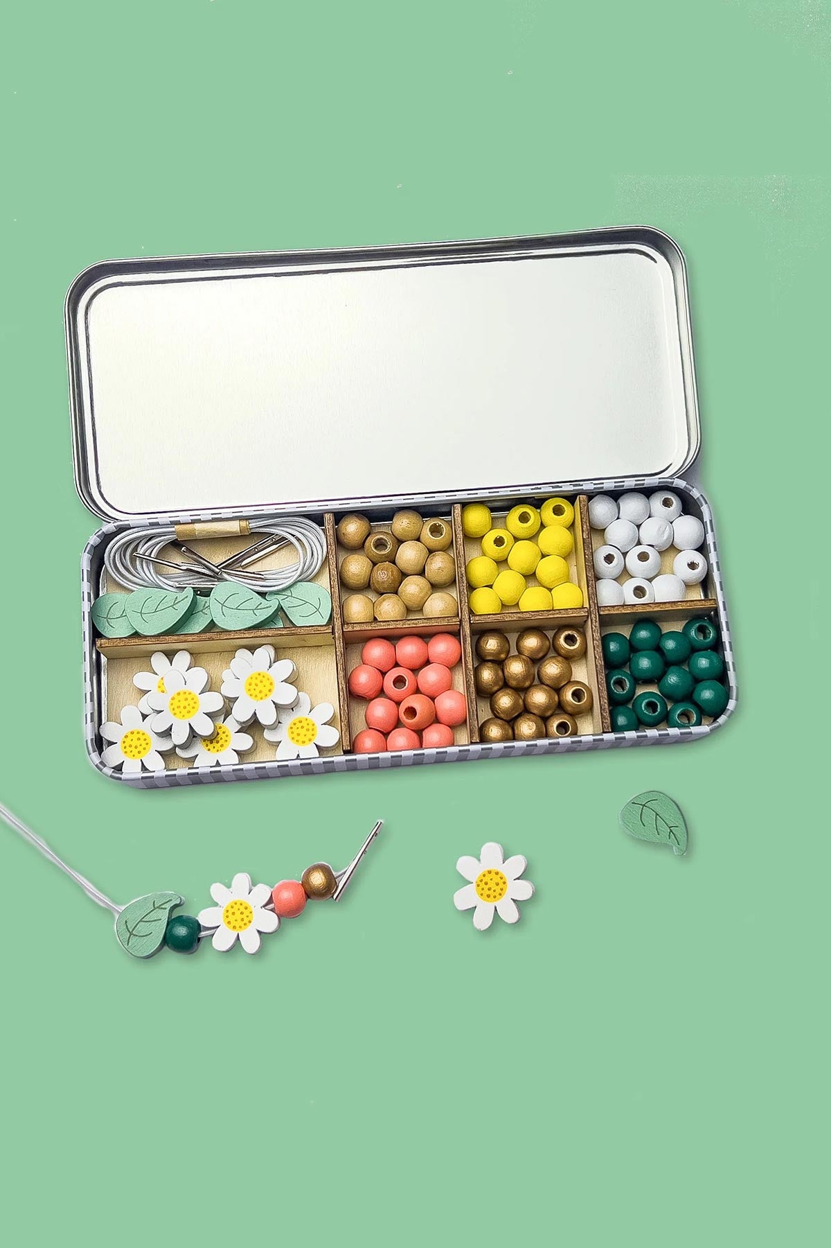 Plastic-free bracelet beading kit