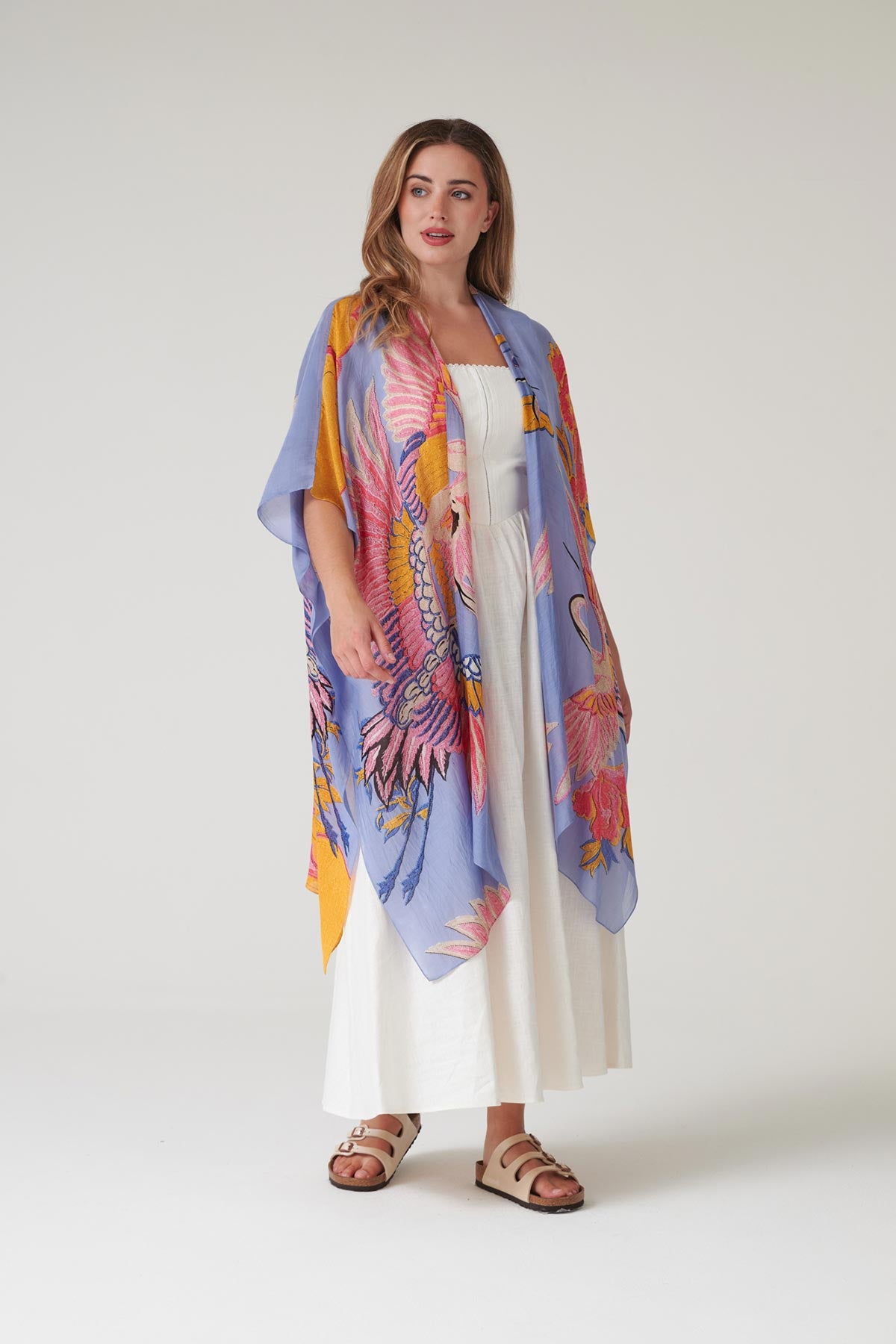 Elegant draped crane motif layer made in India