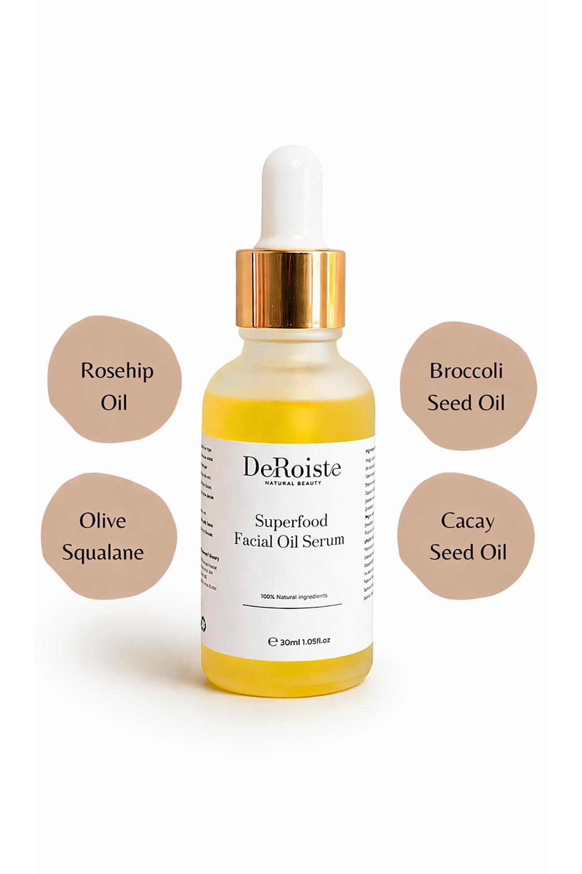 Deroiste superfood facial oil serum with rosehip and broccoli seed oil ingredients Urban Wild