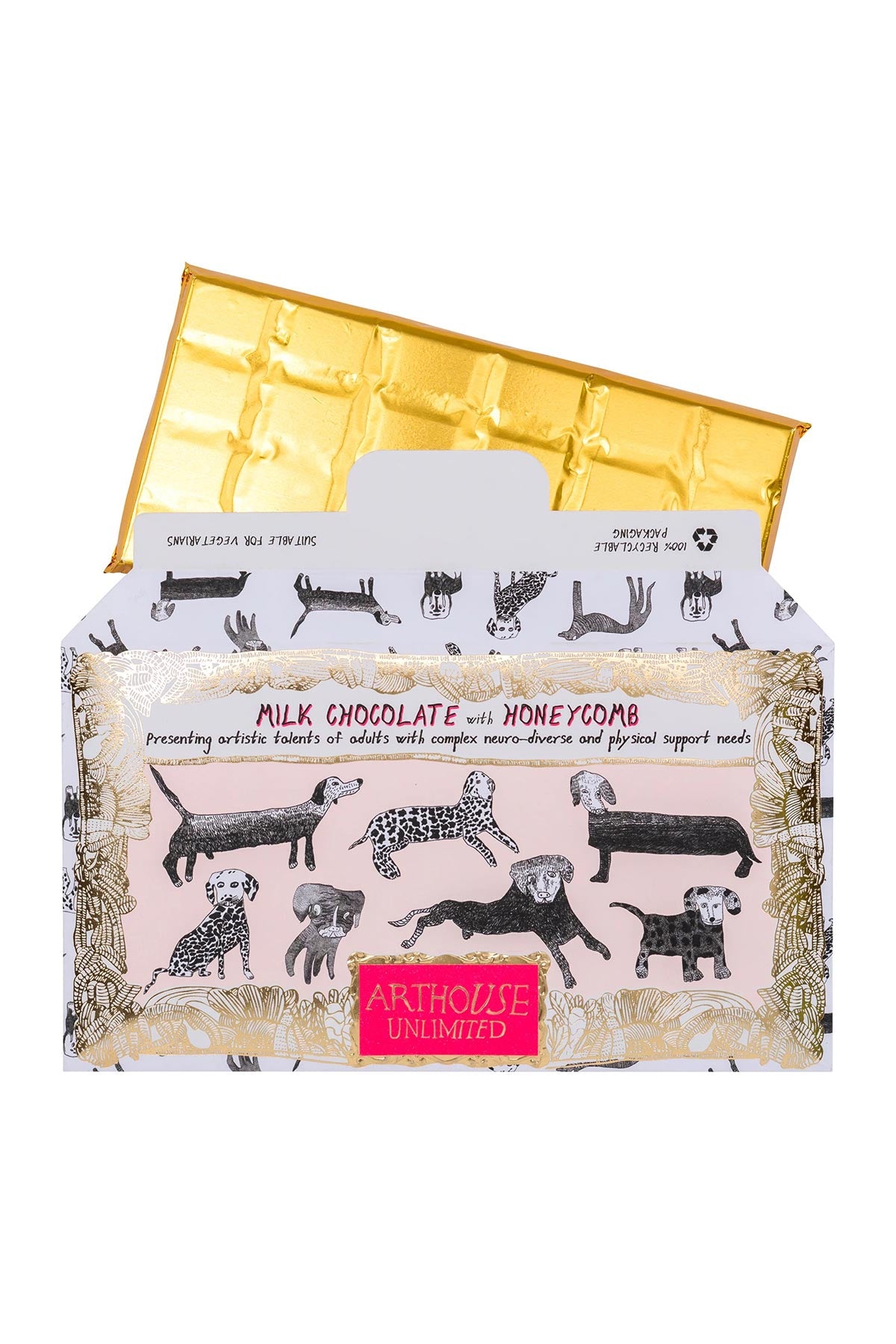 Milk chocolate bar with honeycomb illustrated by Arthouse Unlimited