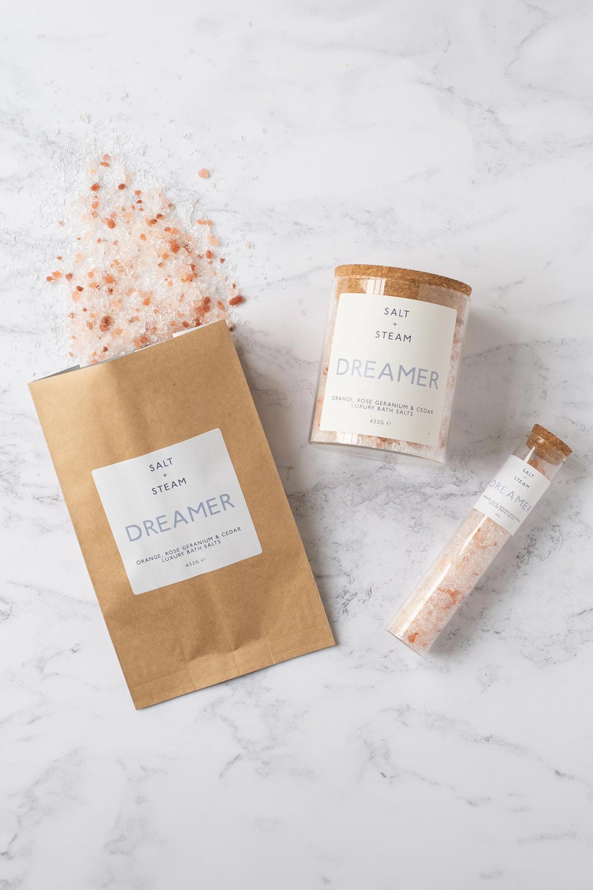 Dreamer bath salts rose geranium and cedar by Salt + Steam at Urban Wild