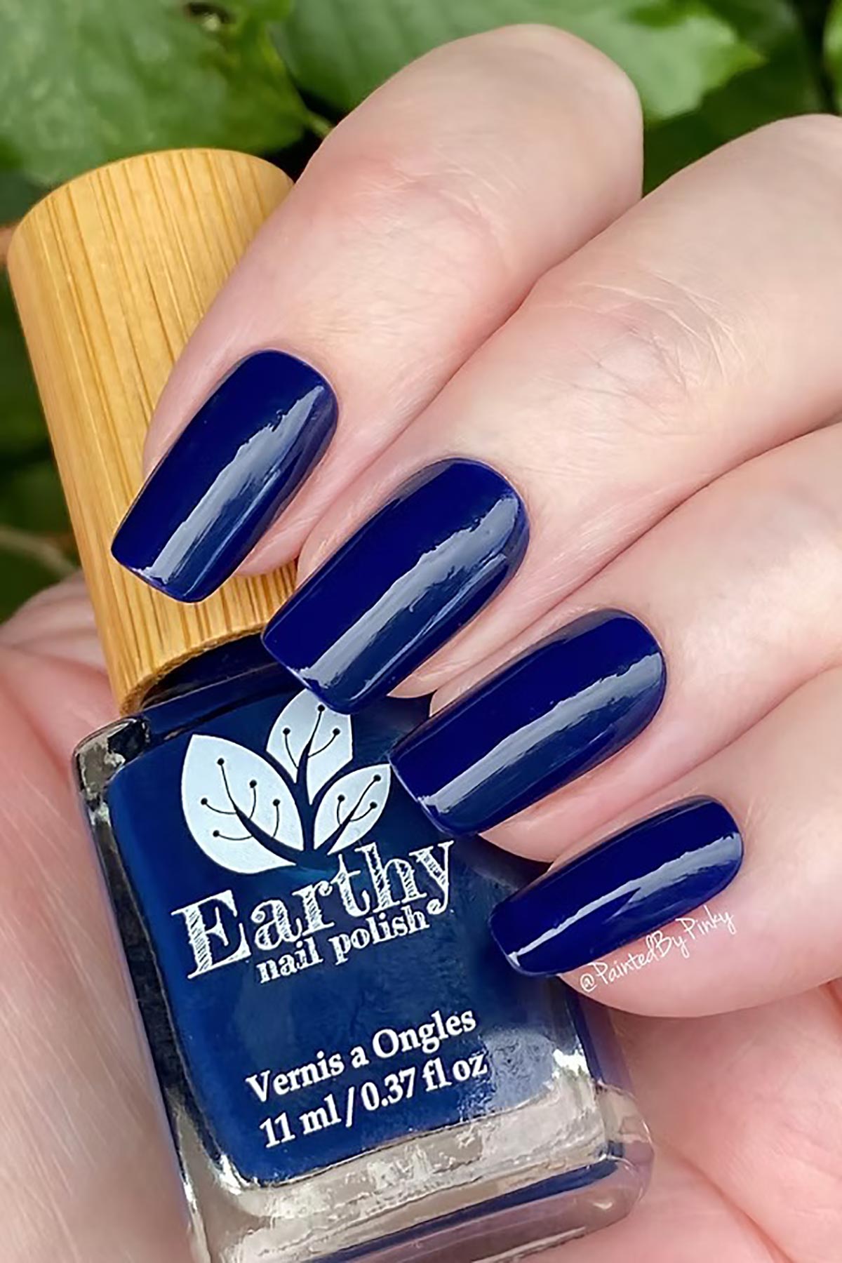 Earthy Celestial Blue Nail Polish swatch light blue tone lifestyle