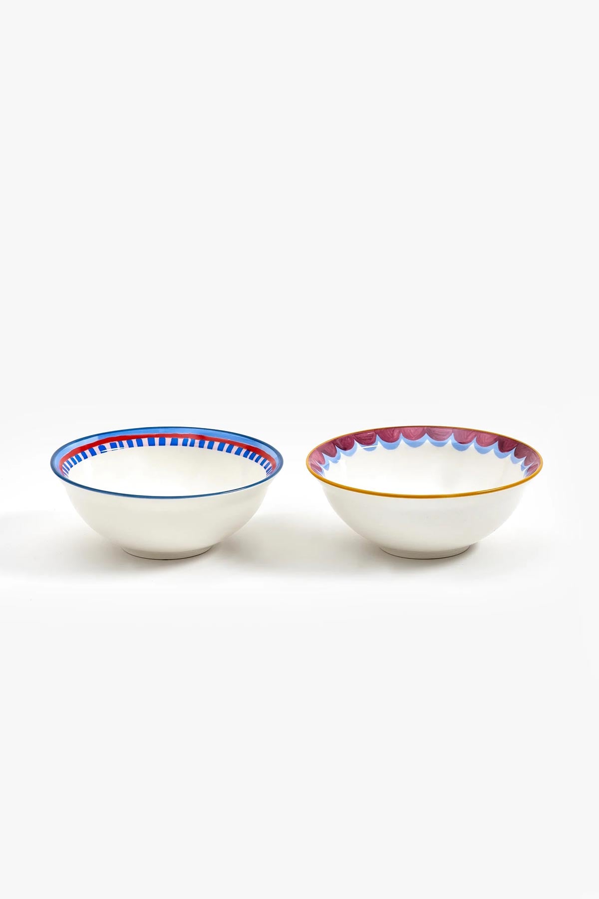 Hand-painted detail on Electric Coast stoneware bowl set