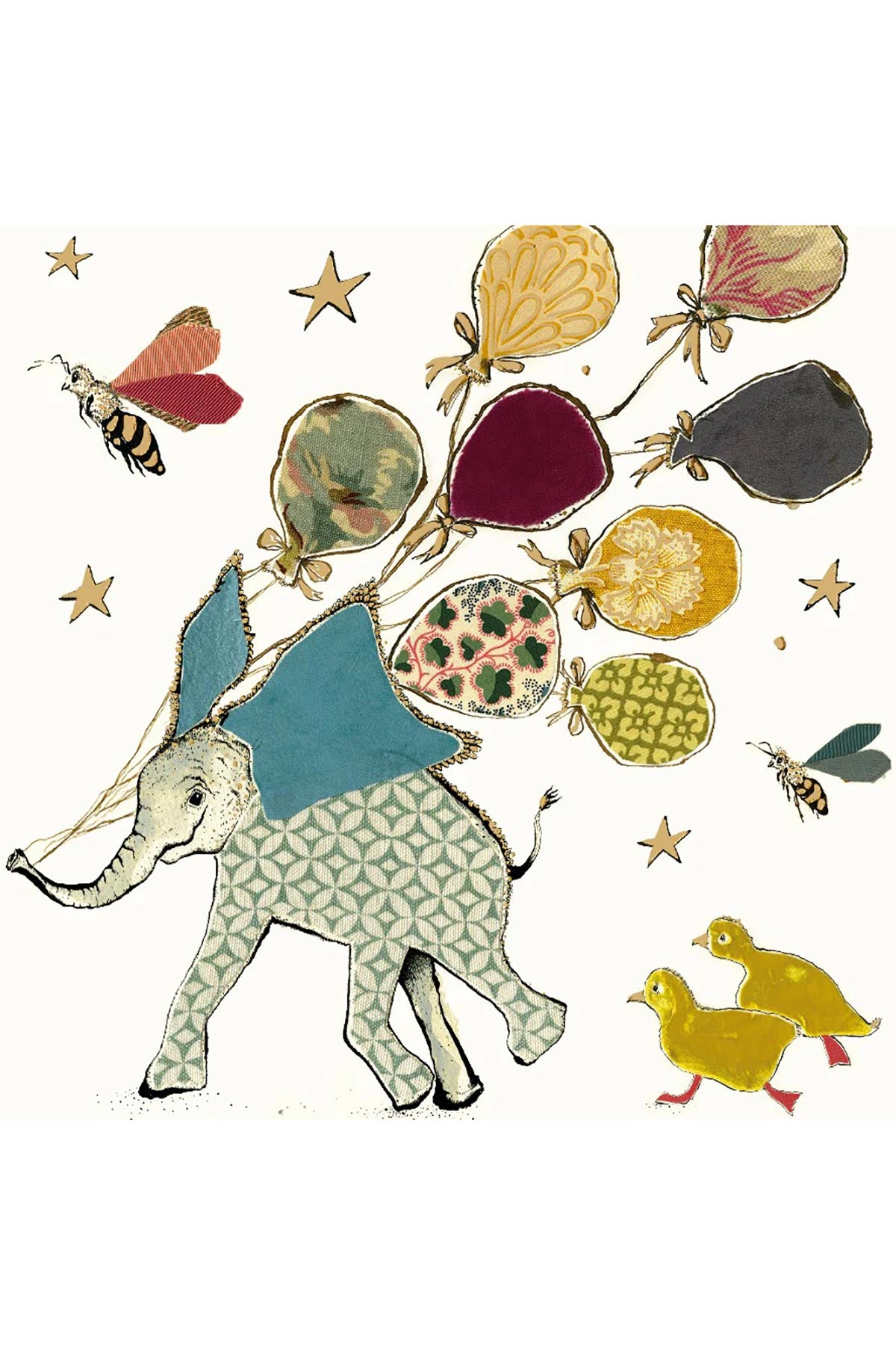Elephant Parade gold foil greeting card illustrated by Anna Wright, available at Urban Wild