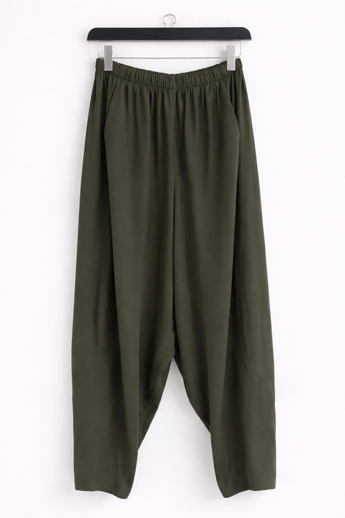 Green Everyday Ease Cotton Joggers made in Italy on hanger