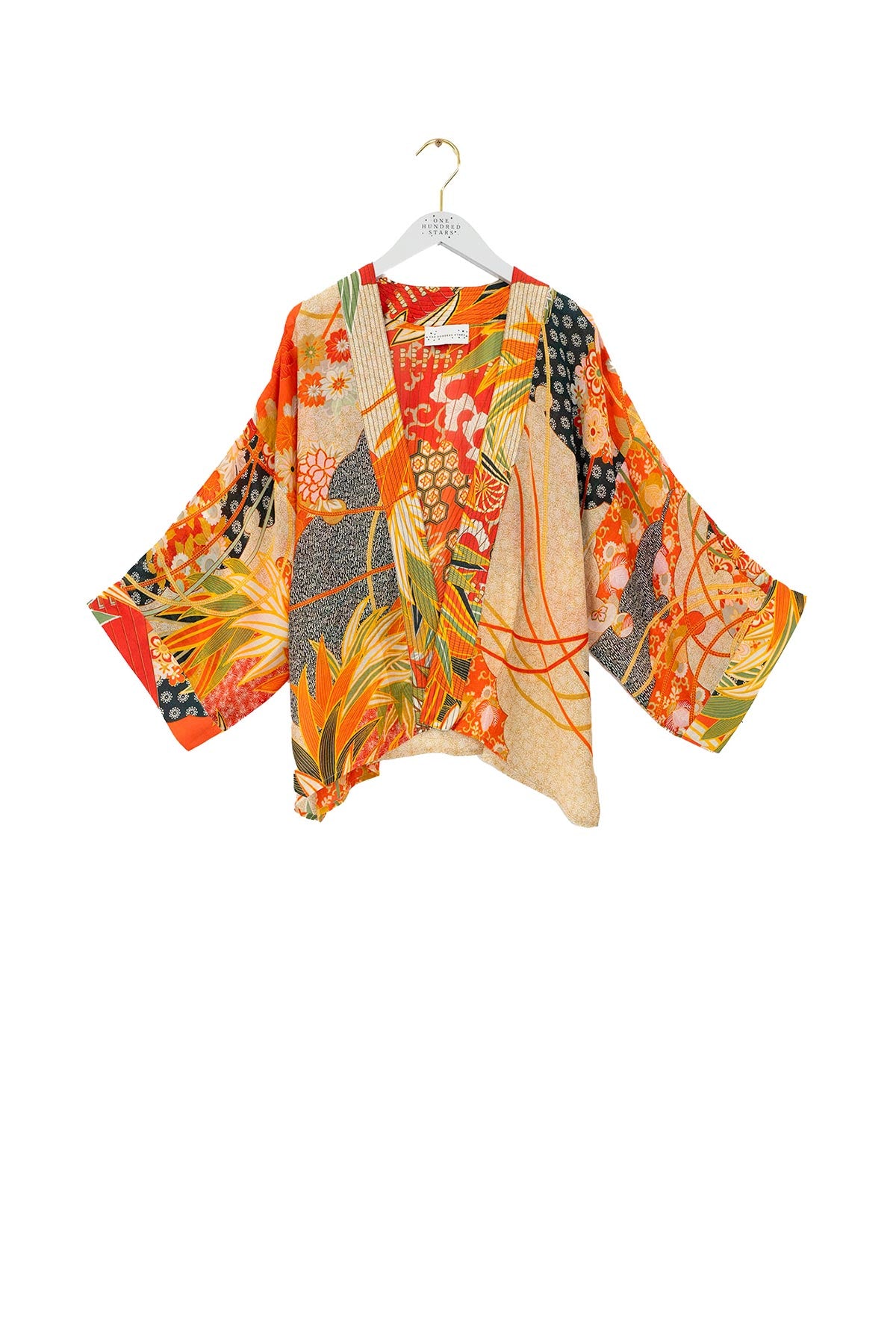 Scarlet fan print modal and cupro kimono