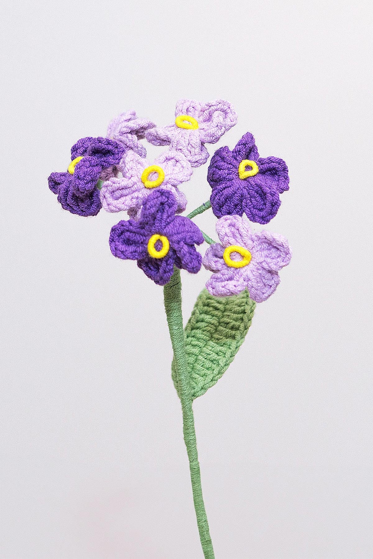 Forget me not crochet flower stem by The Way to You