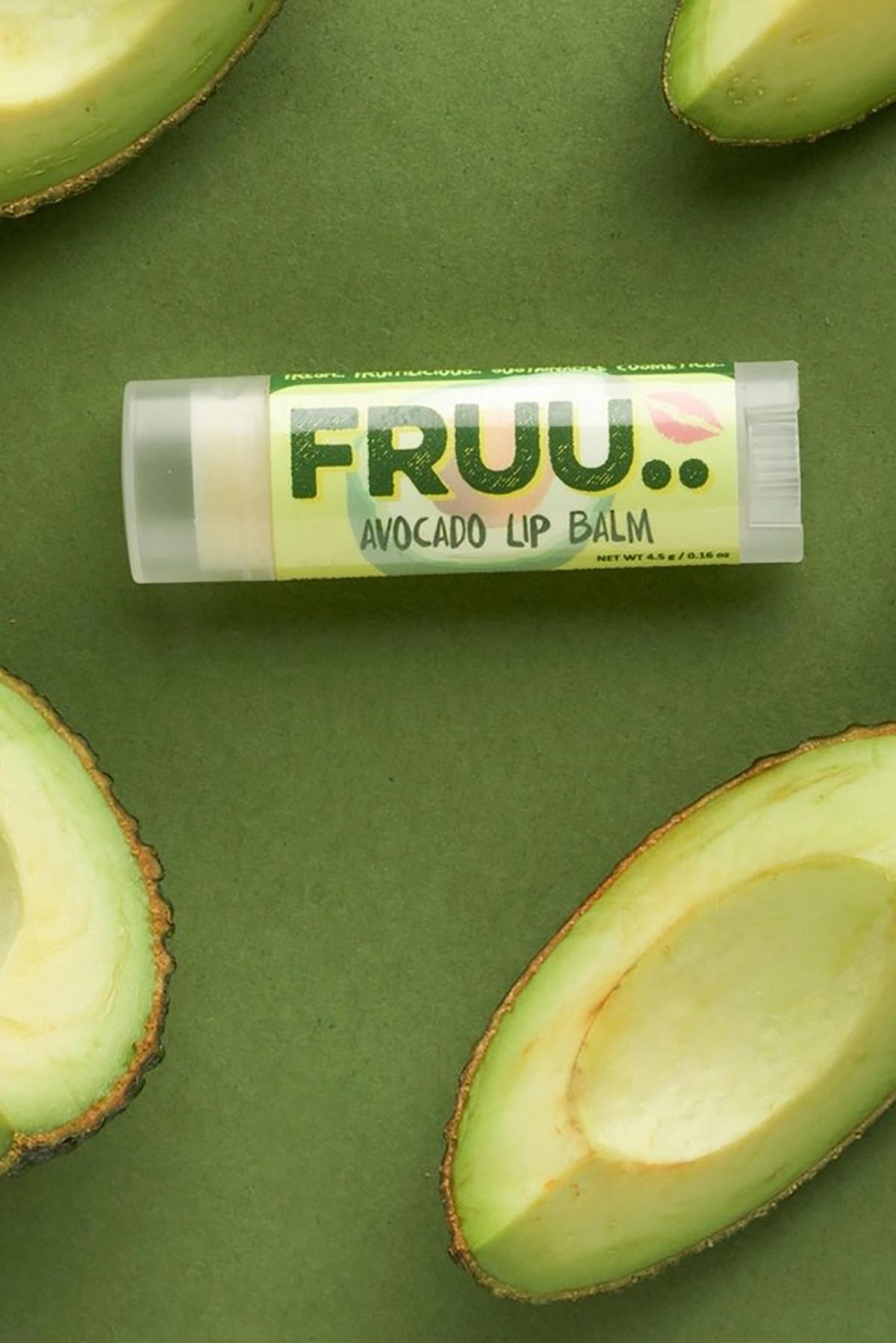 Avocado fruit-based lip balm by Fruu..
