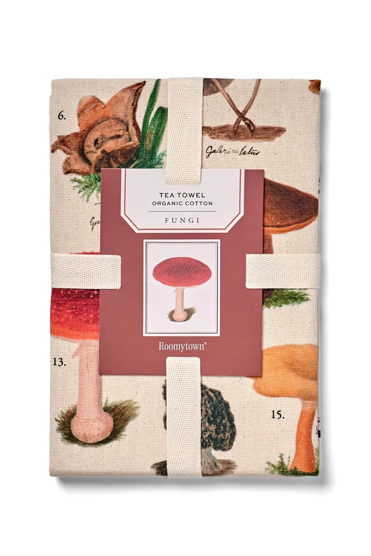 Fungi organic cotton tea towel by Roomytown