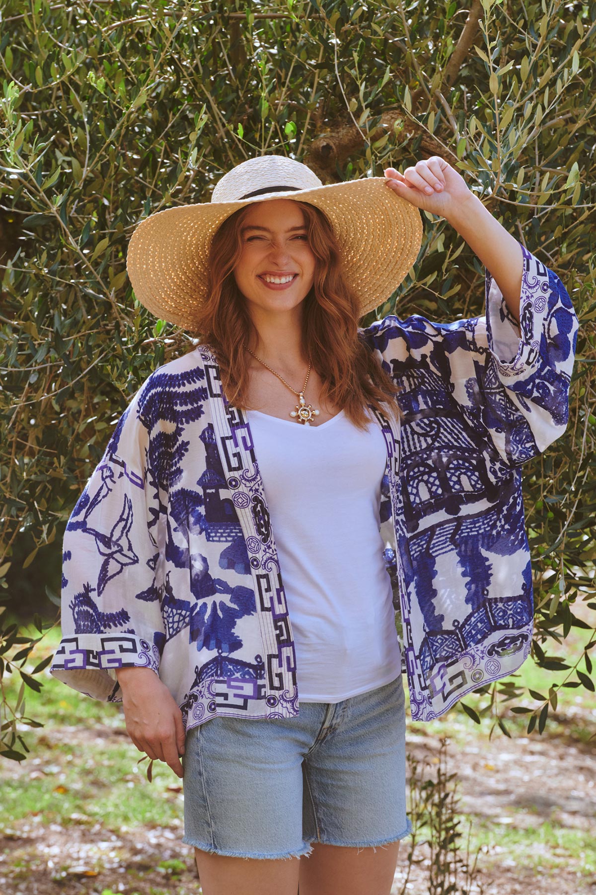 Lightweight draped fashion kimono made in India