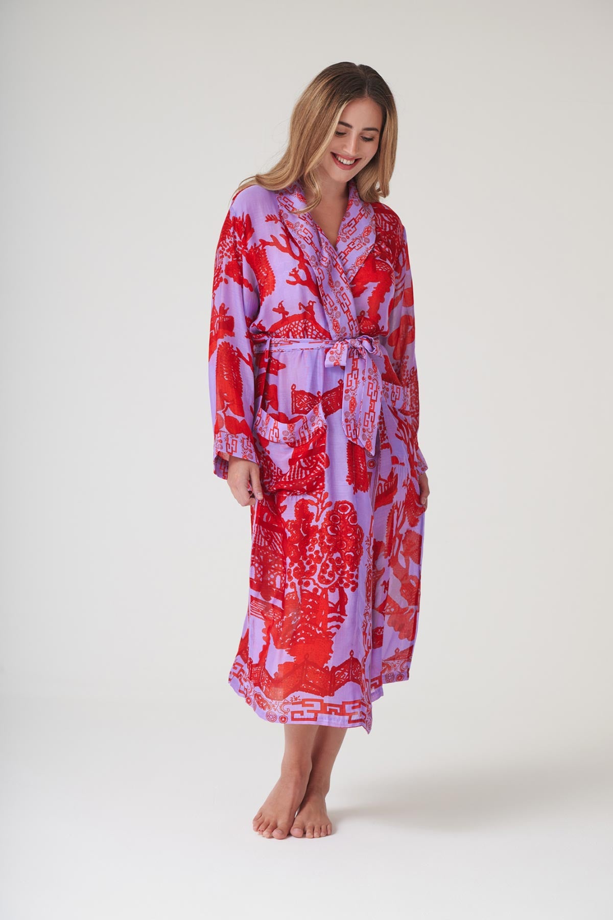 Elegant draped fashion gown made in India