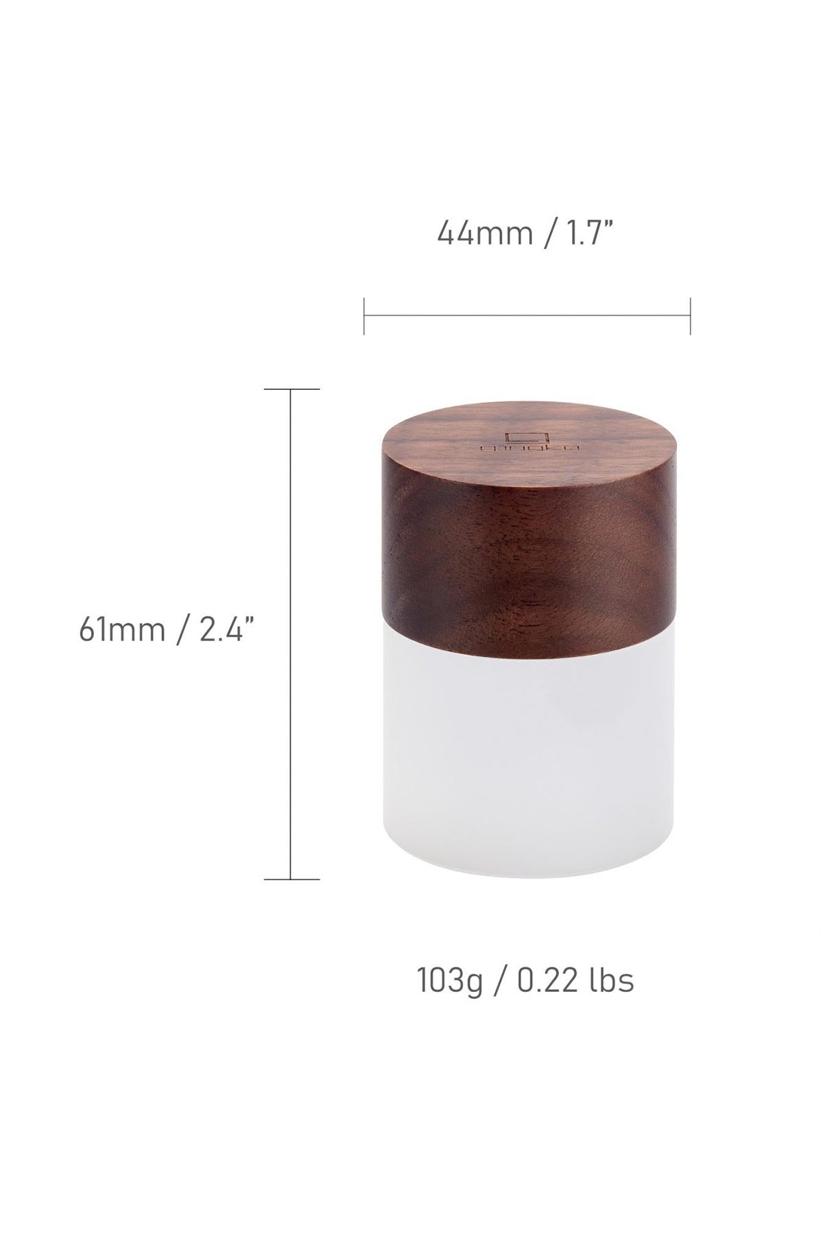 Gingko Lemelia Mini Walnut portable lamp dimensions
