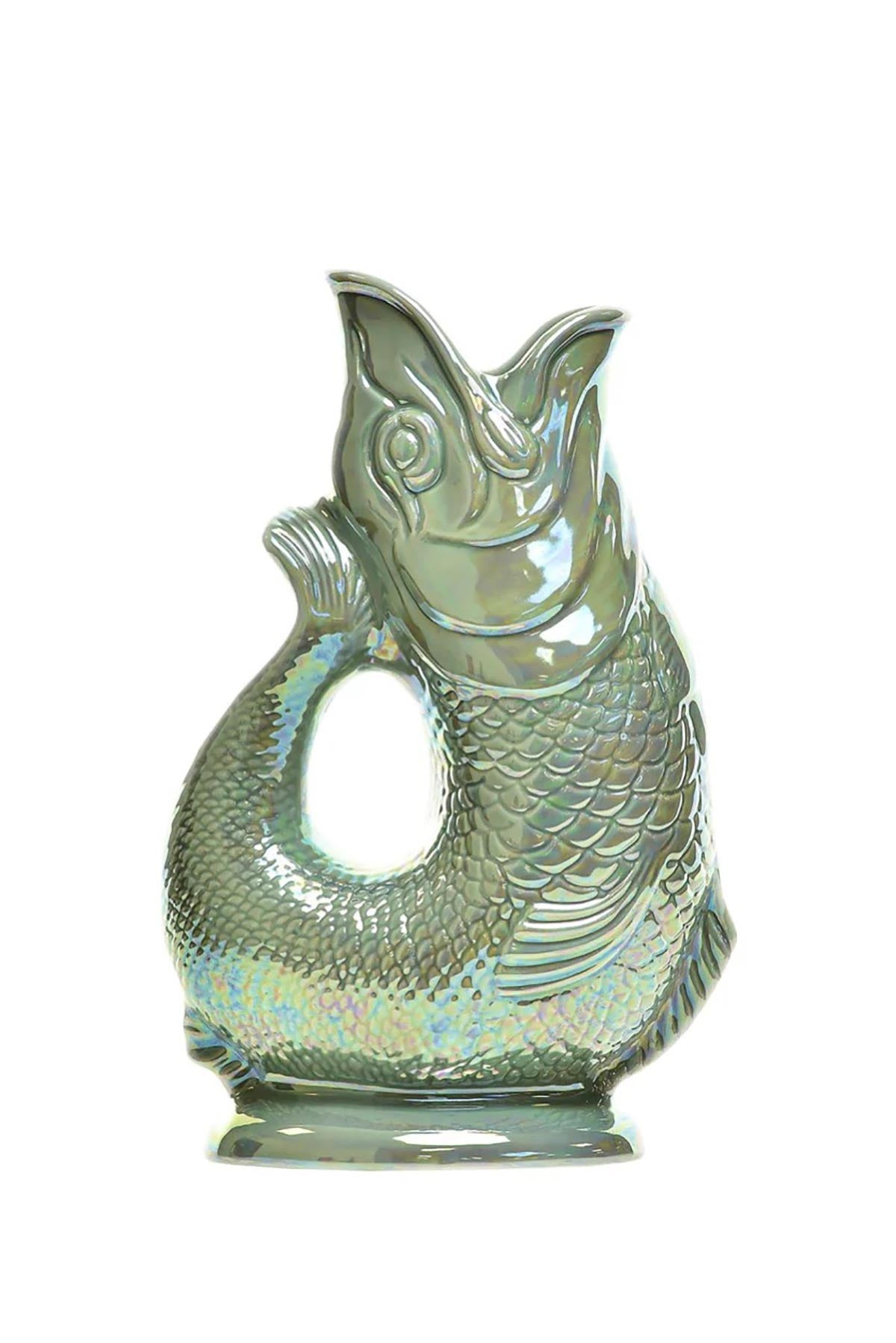 Extra Large Sage Lustre Gluggle Jug ceramic