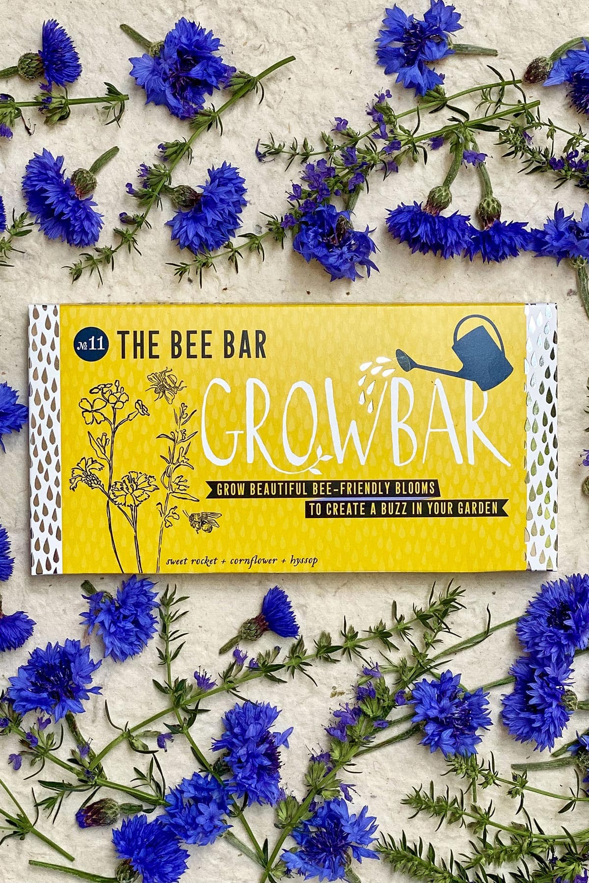 Bee Growbar packaging pollinator friendly flower growing kit by Growbar at Urban Wild