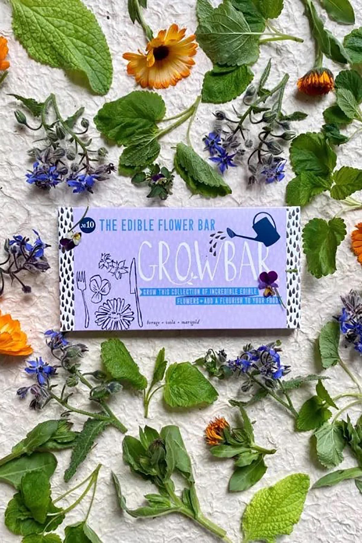 Edible Flower Growbar packaging sustainable gardening gift by Growbar at Urban Wild