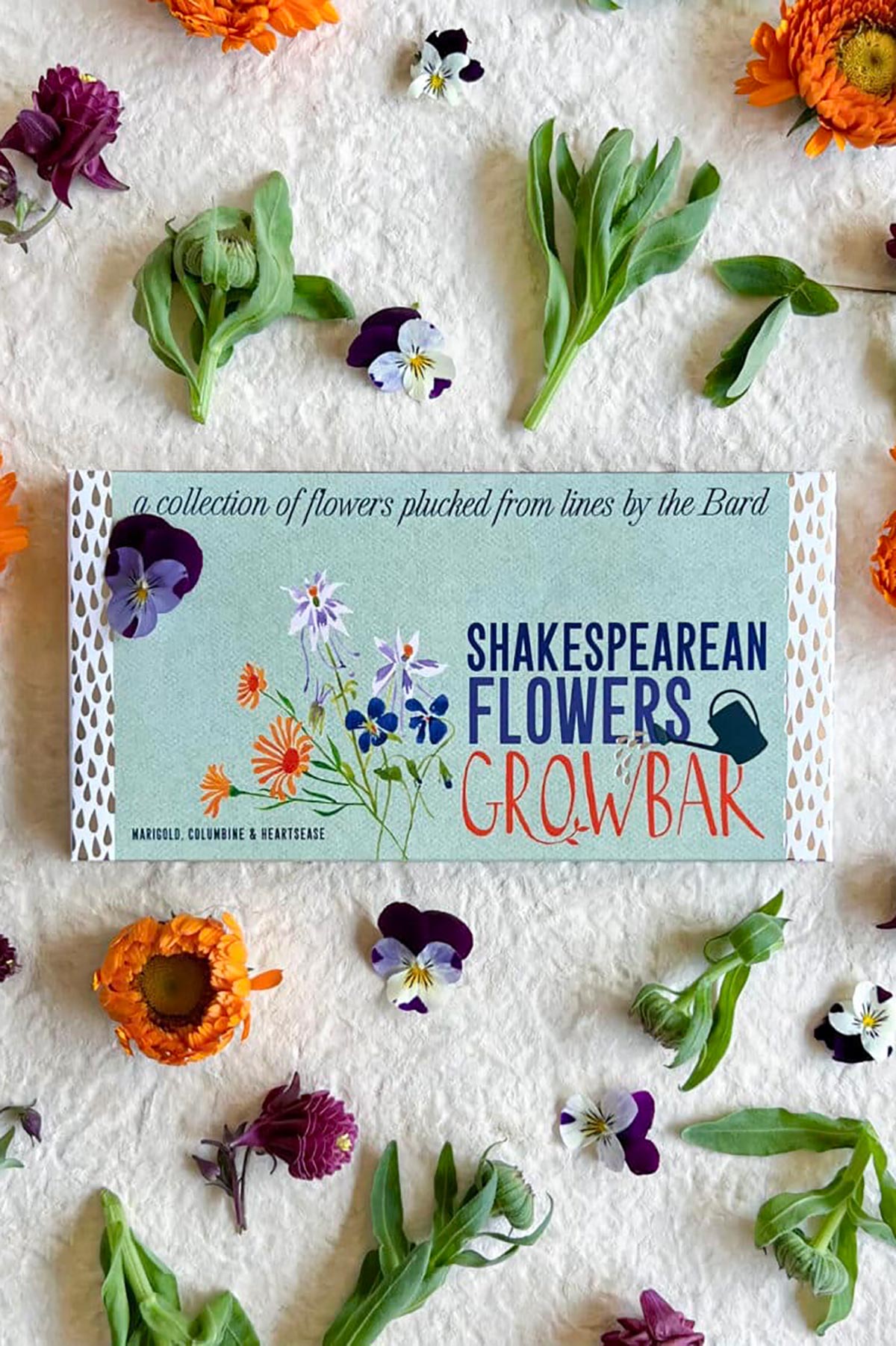 Shakespearean Flowers Growbar packaging romantic flower growing kit by Growbar at Urban Wild