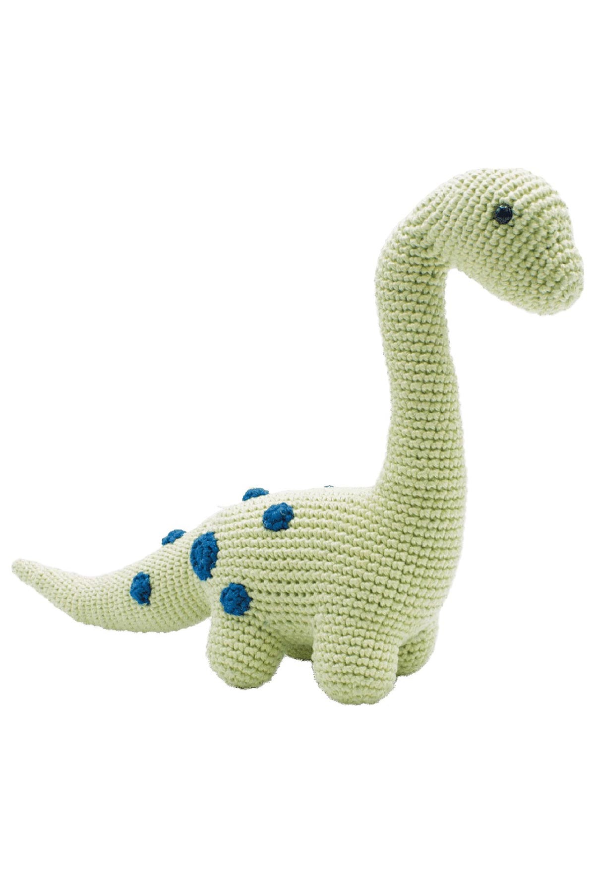 Finished crocheted Brontosaurus toy