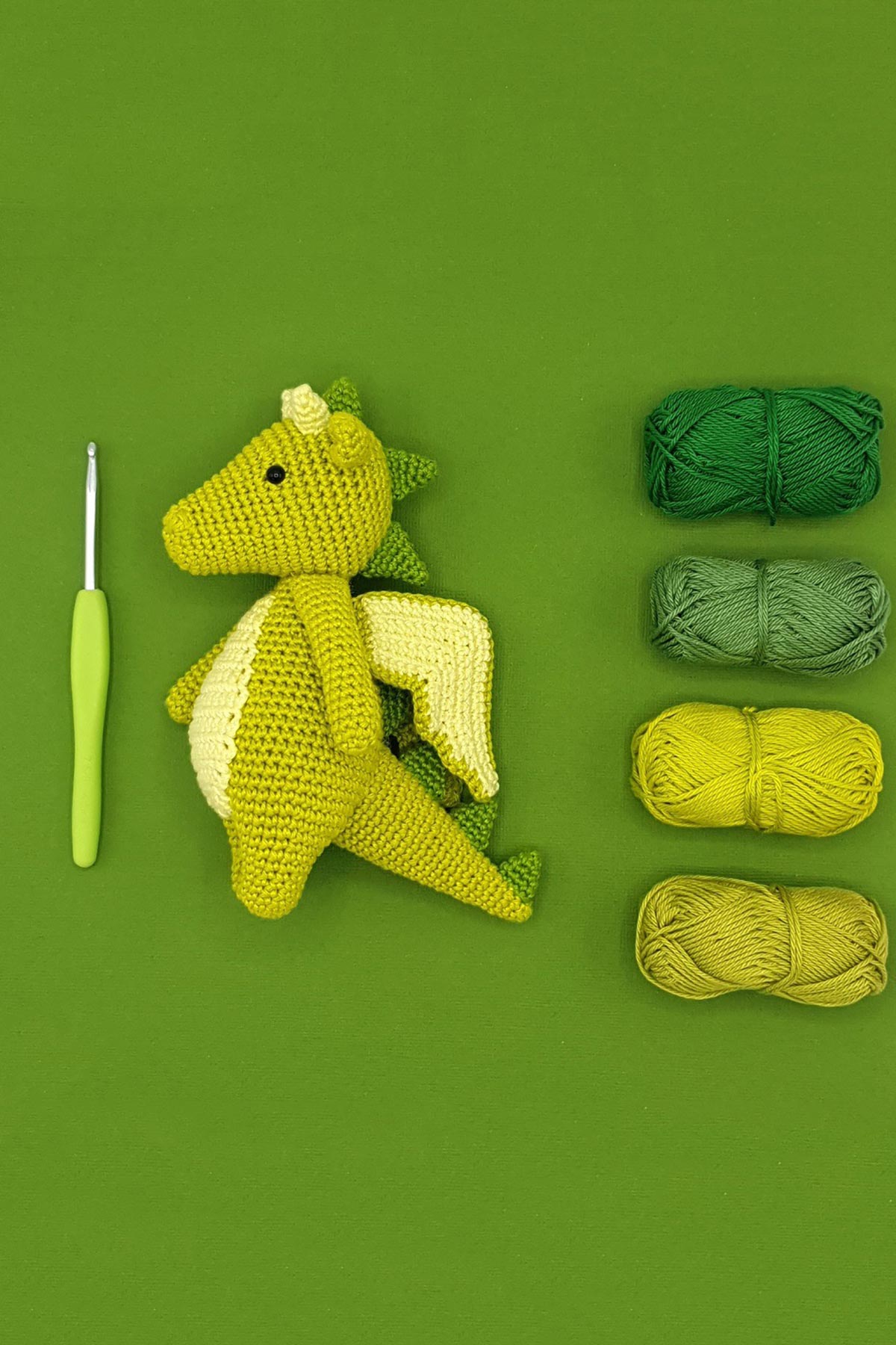 Contents of Dragon Doris crochet kit