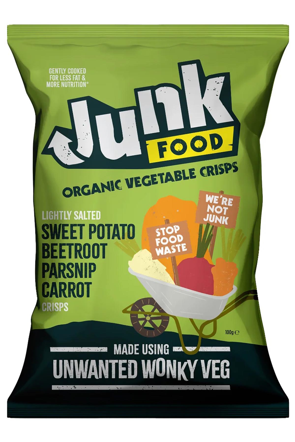 Junk Food Organic Lightly Salted Sweet Potato, Beetroot & Parsnip Crisps