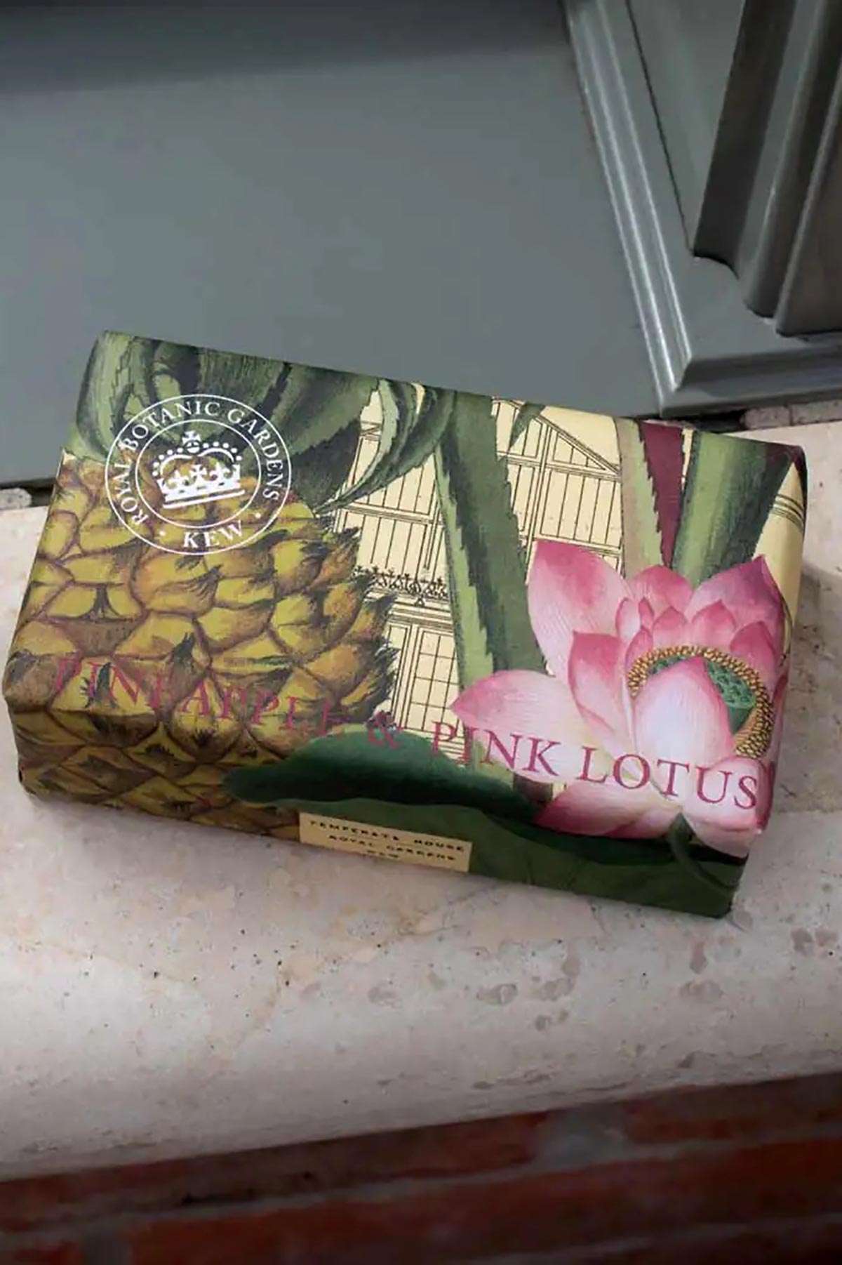 Kew Gardens Pineapple and Pink Lotus Soap lifestyle image styled for everyday ritual at Urban Wild