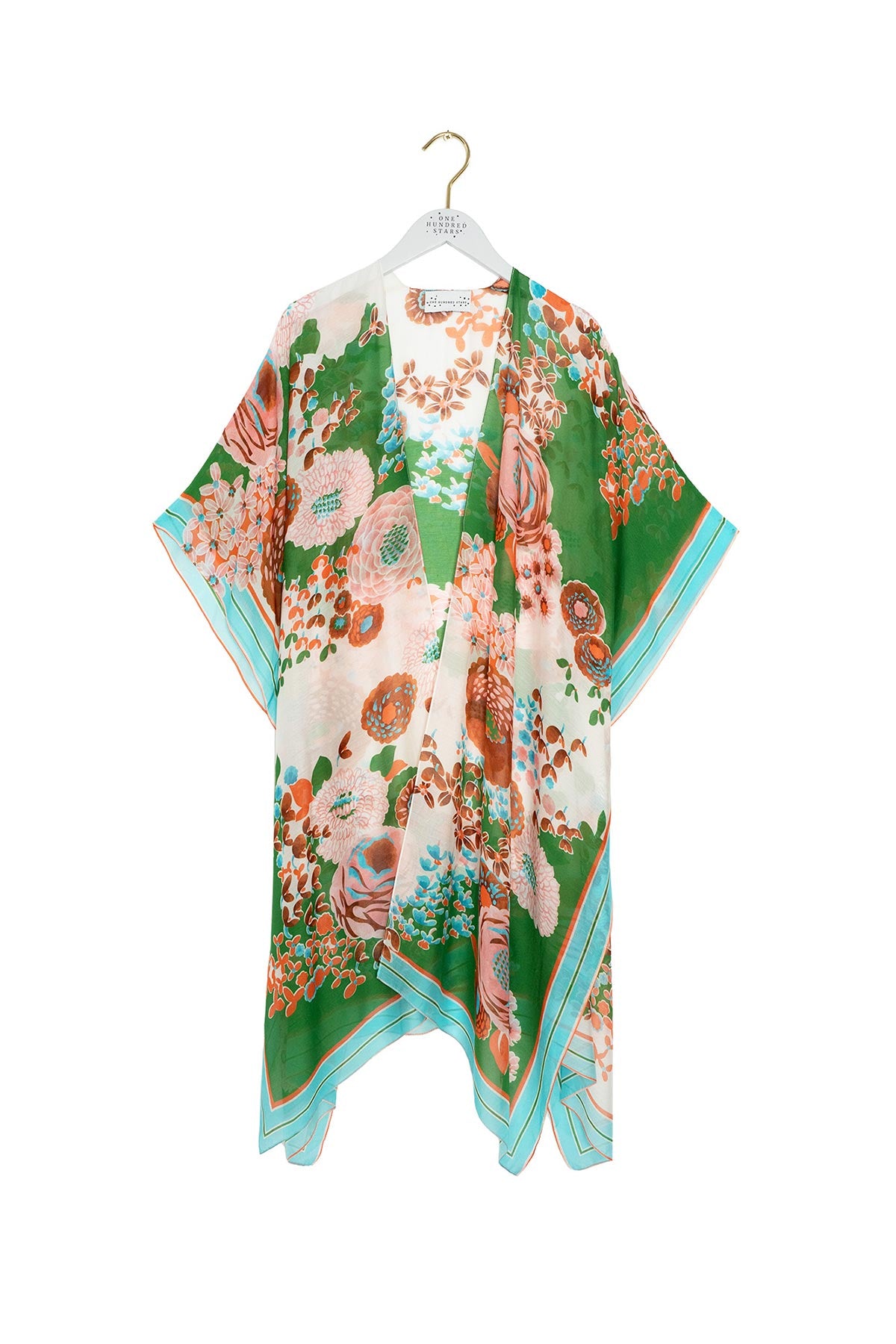 Green floral modal and cupro throwover