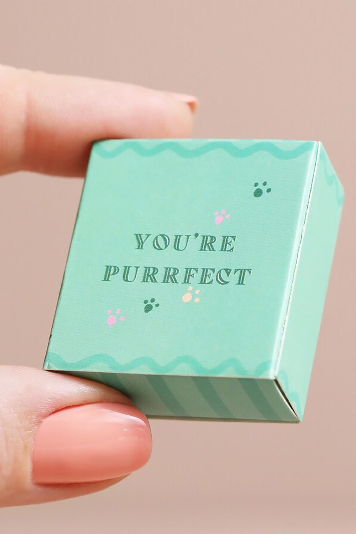 Cat ceramic token styled as a gift