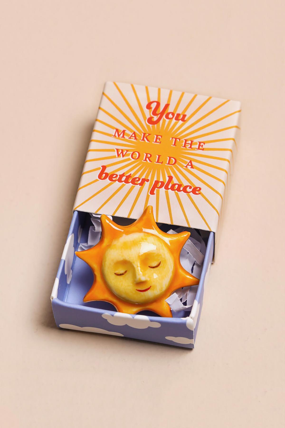 Lisa Angel Tiny Matchbox Ceramic Sunshine Token in gift box