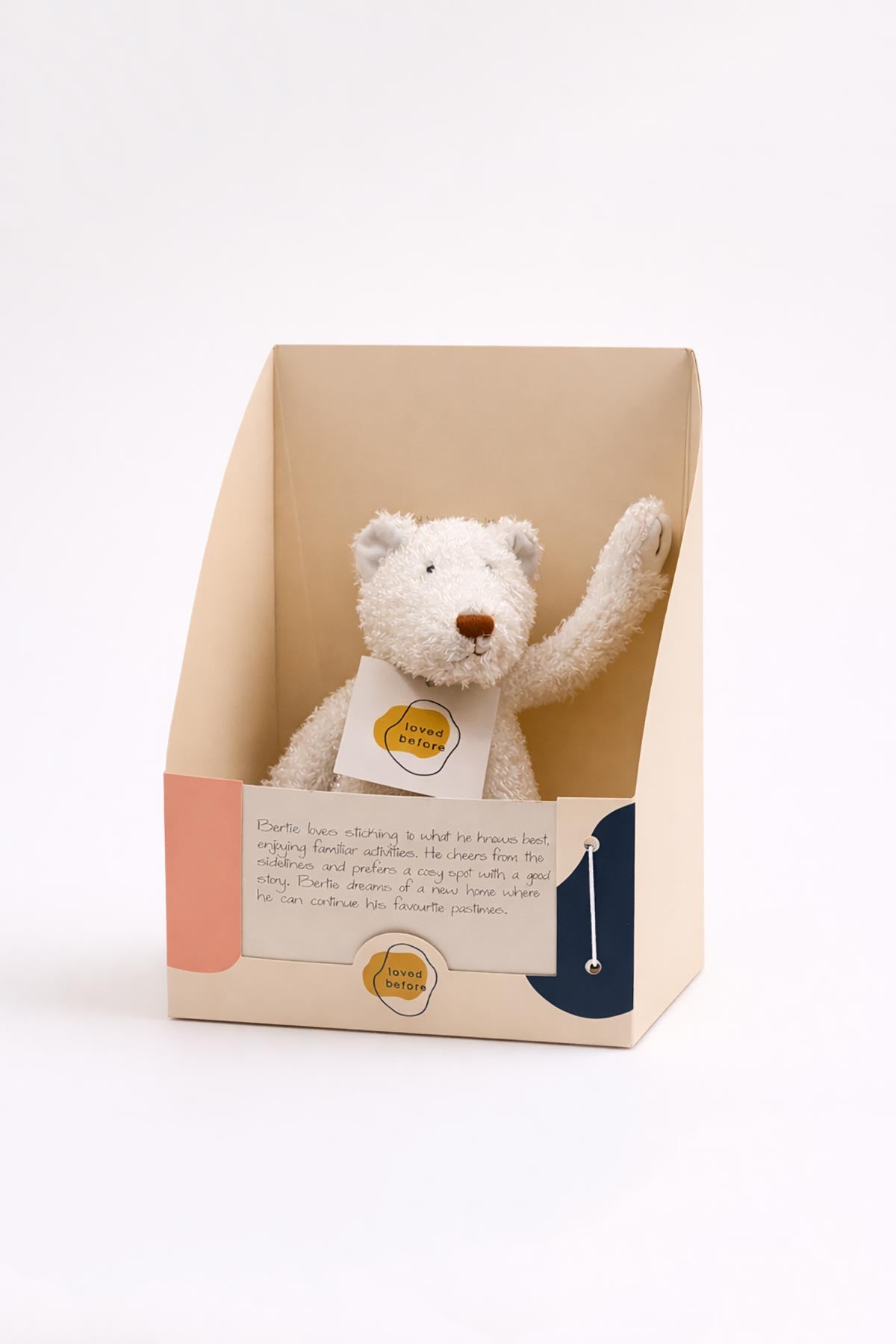 Bertie pre-loved bear soft toy originally by Jellycat, restored by Loved Before at Urban Wild.