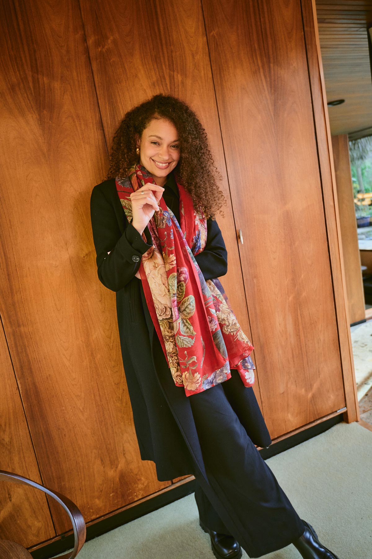 One Hundred Stars Primula Berry Scarf full print