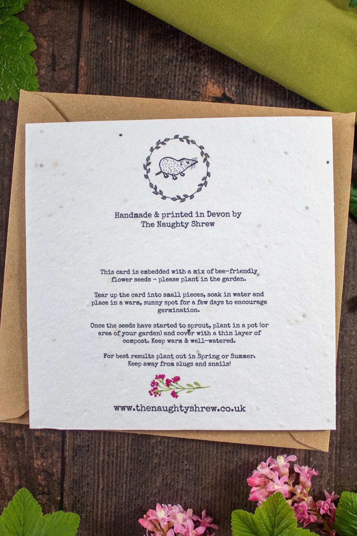 Sustainable seed paper card that grows wildflowers