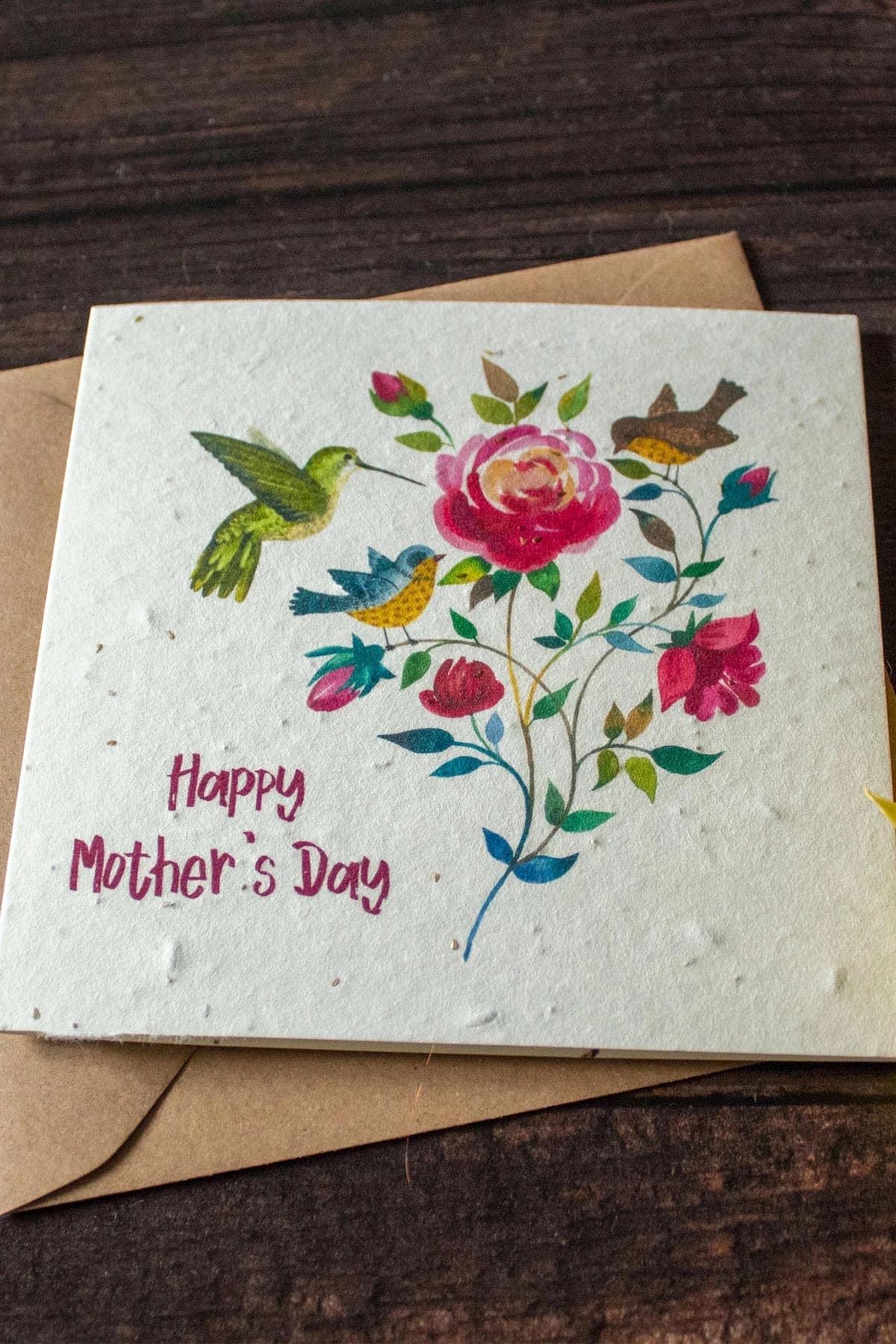 Sustainable seed paper Mother’s Day card that grows wildflowers