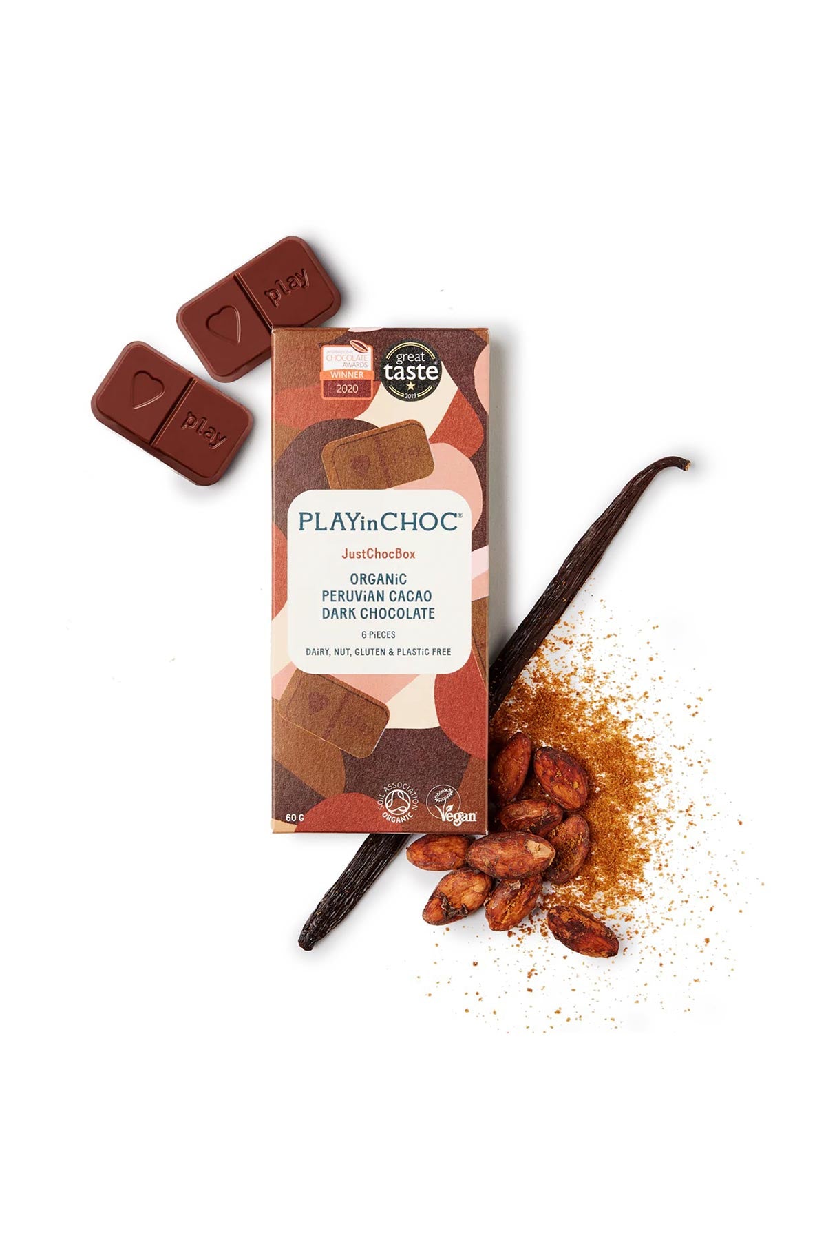 Playin Choc organic dark chocolates 60g at Urban Wild