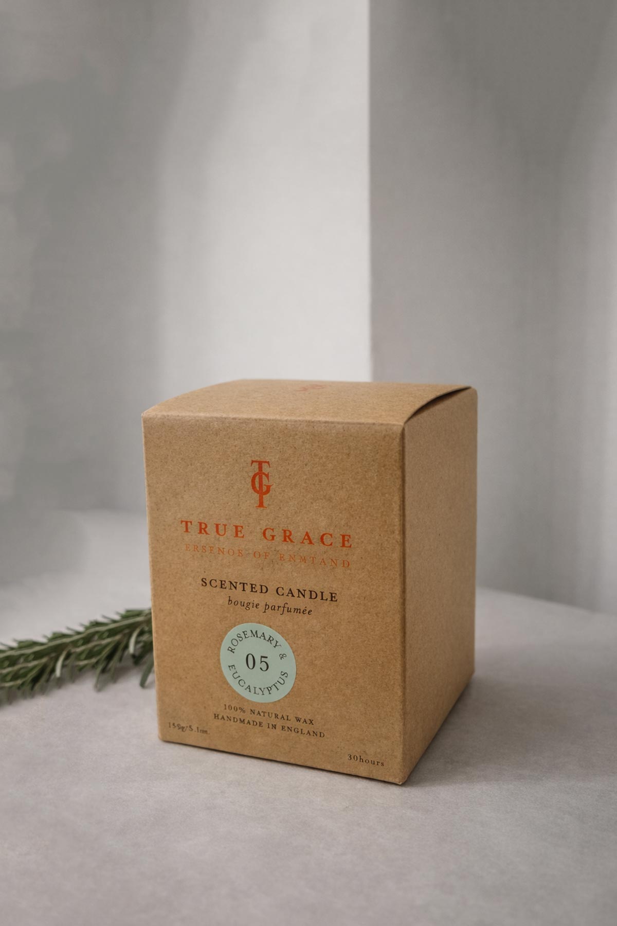 Rosemary and eucalyptus 20cl candle with fresh herbal scent in glass jar Urban Wild