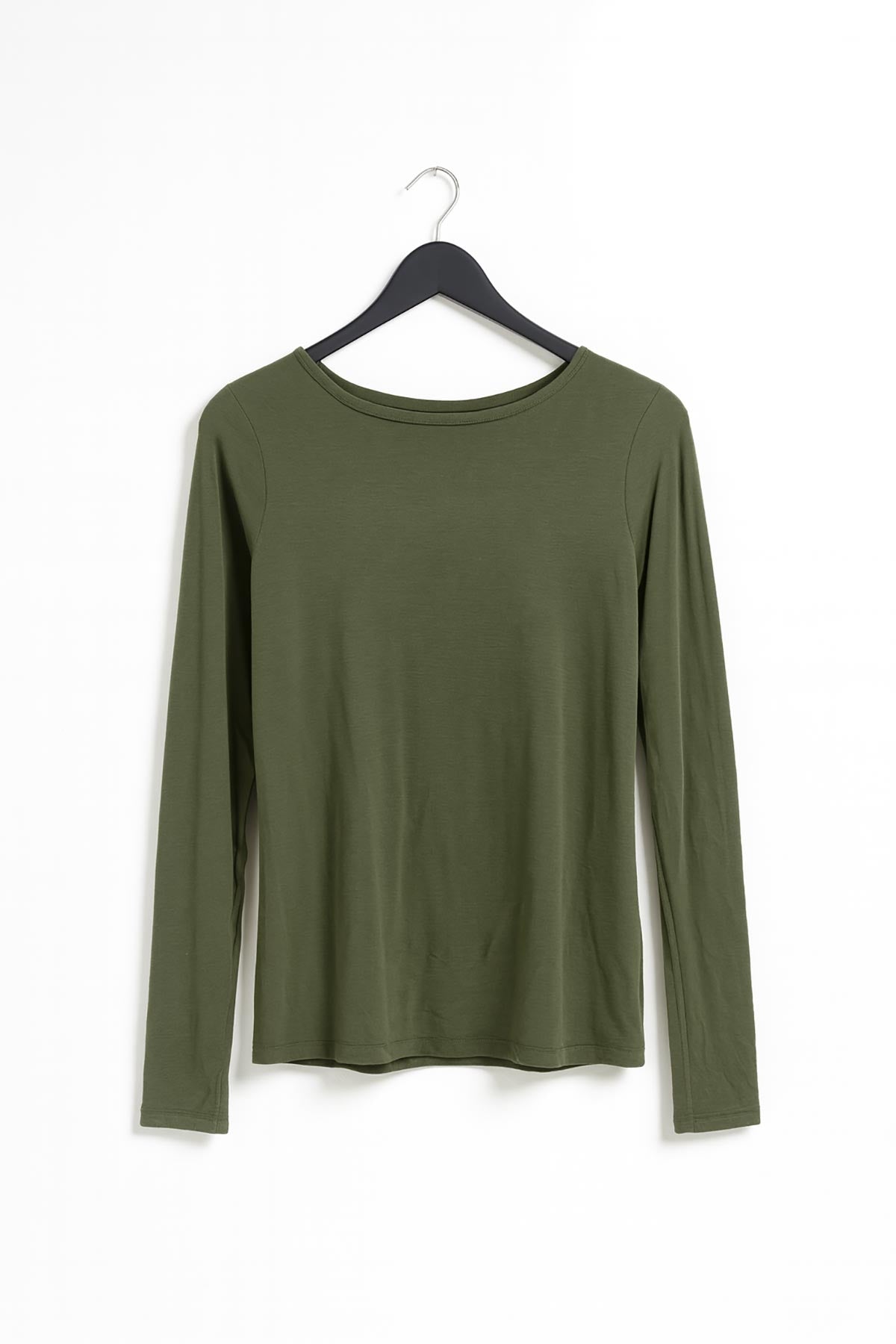 Close-up of Sienna Soft Touch Cashmere Blend Top showing soft olive knit texture