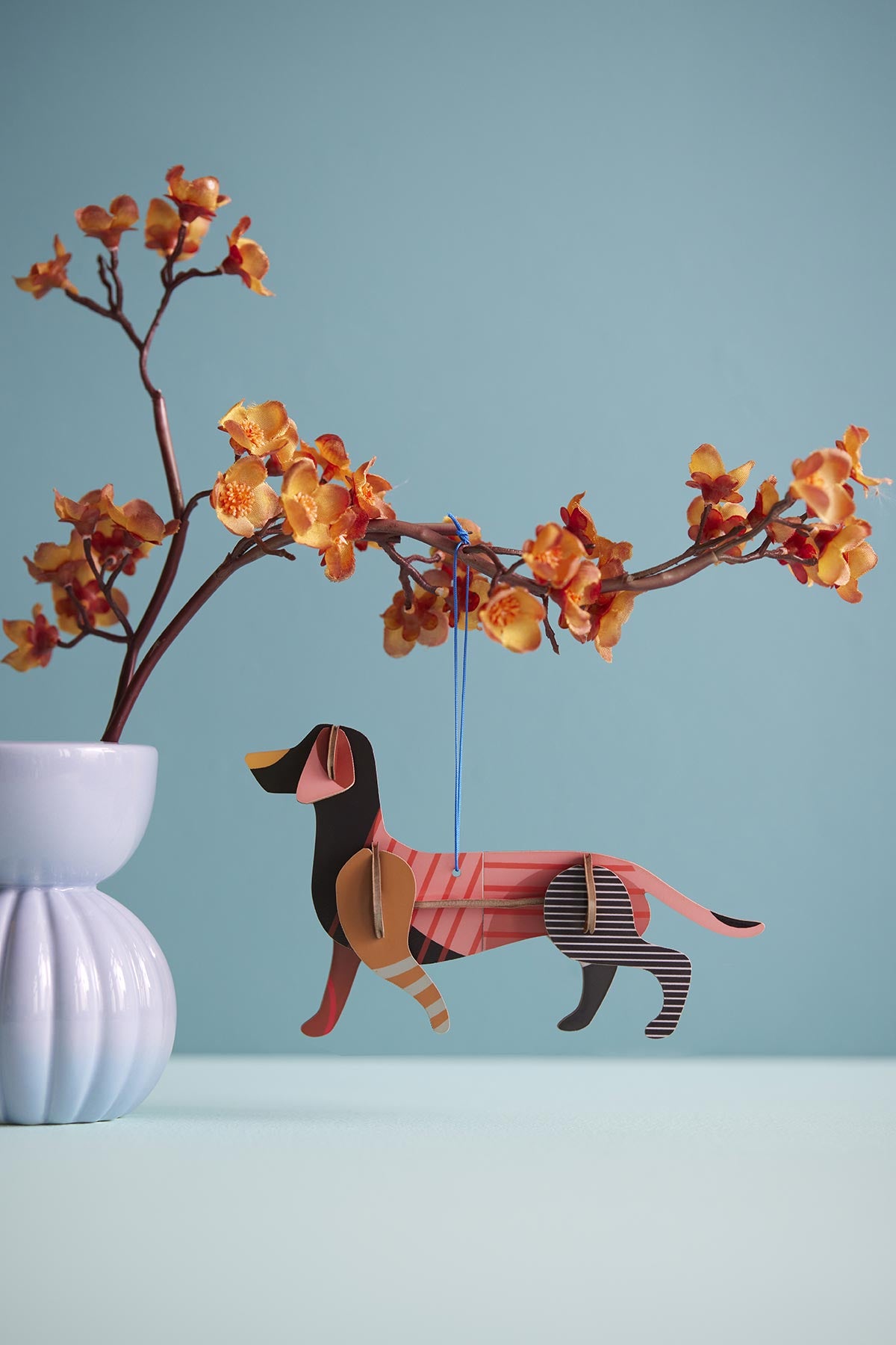 Assembled dachshund cardboard lucky charm