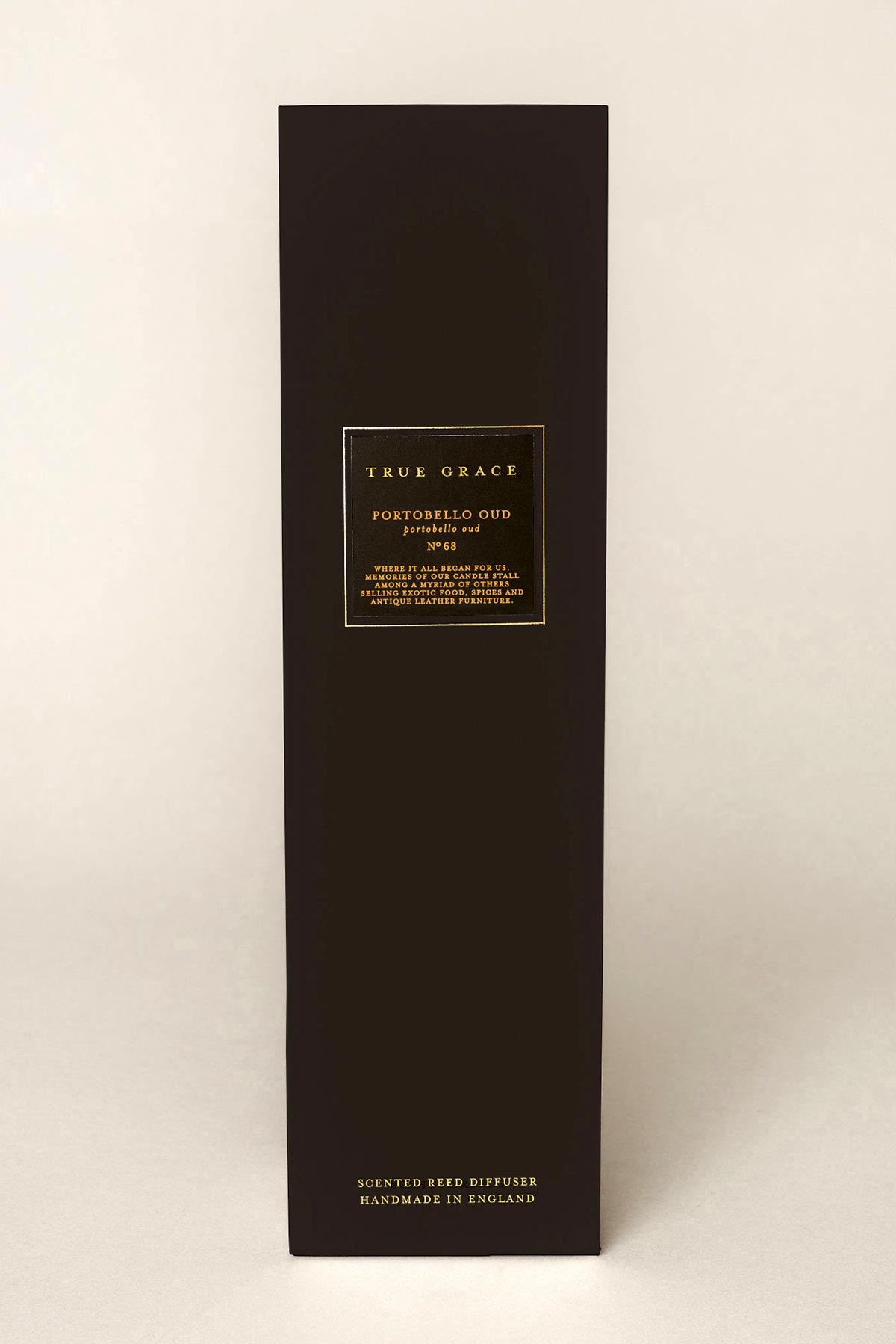 Detail of True Grace Portobello Oud Room Diffuser with reeds