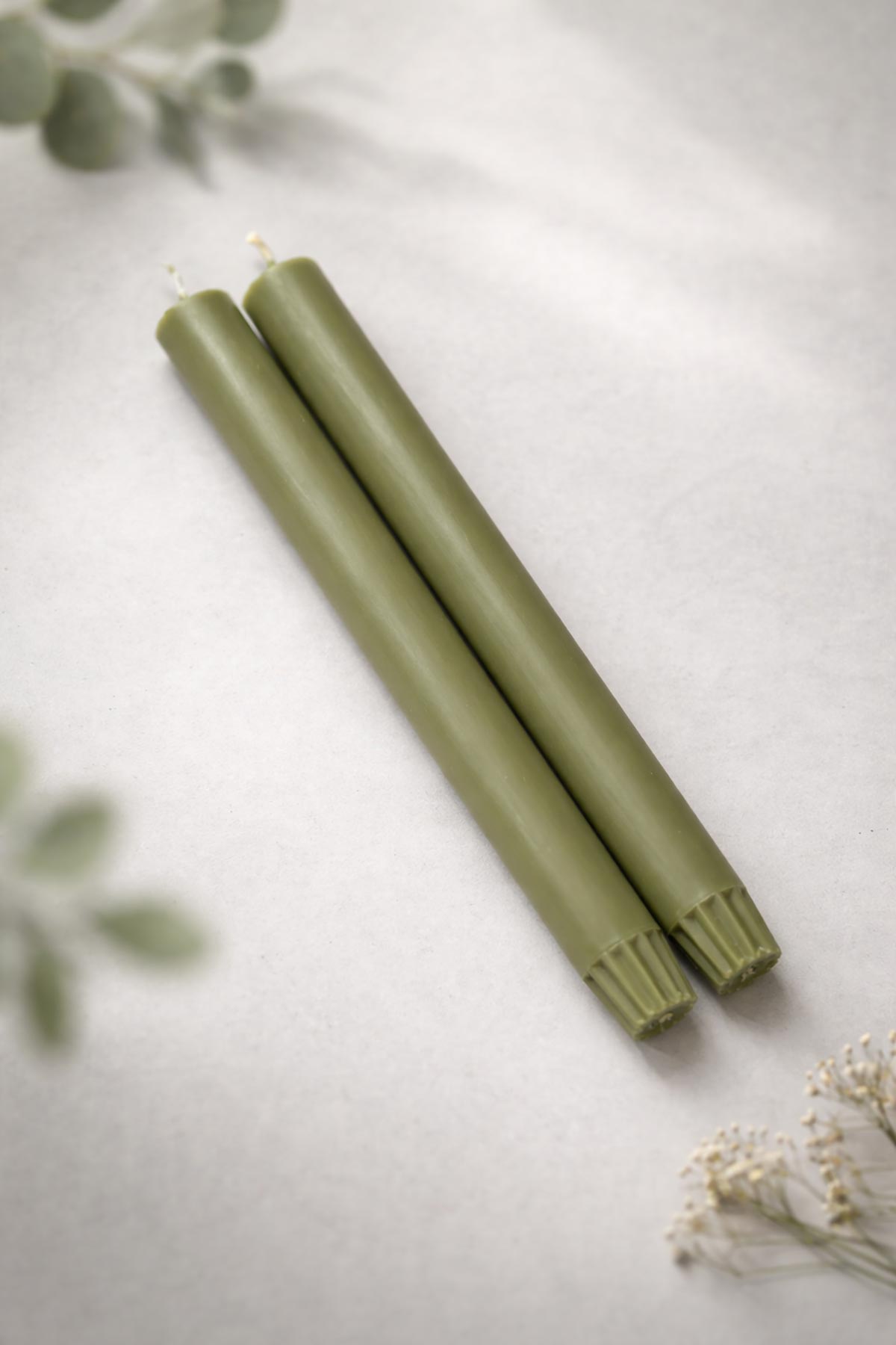 True Grace Sage Pair Of Dining Candles styled table setting at Urban Wild