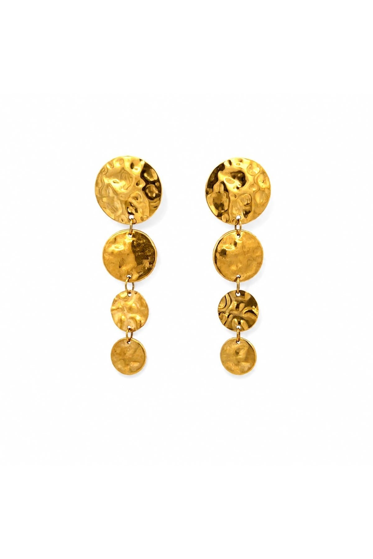Boho Betty Amaya waterproof gold drop earrings detail view — Urban Wild