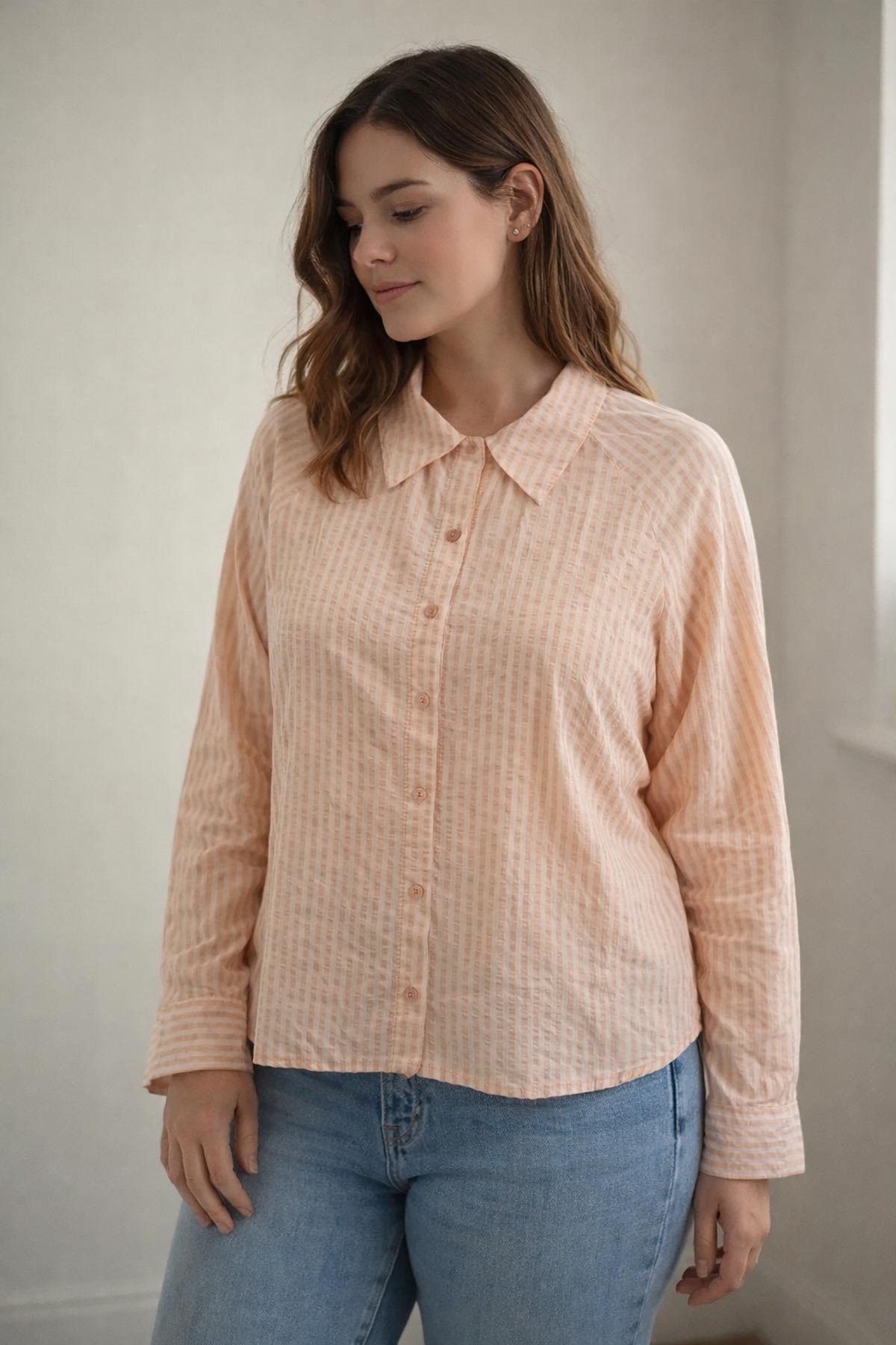 Close-up of stripe cotton blend texture by Urban Wild