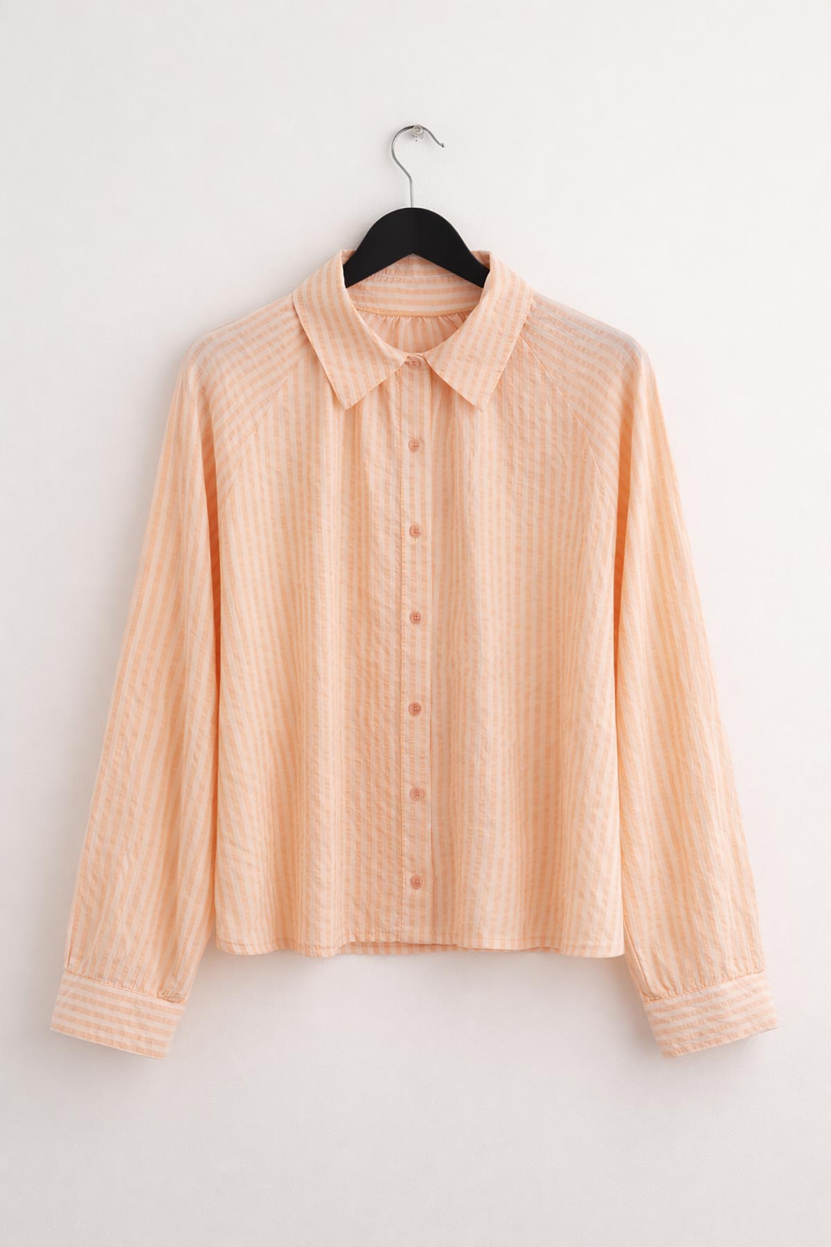 Apricot stripe cotton blend shirt in relaxed fit by Urban Wild
