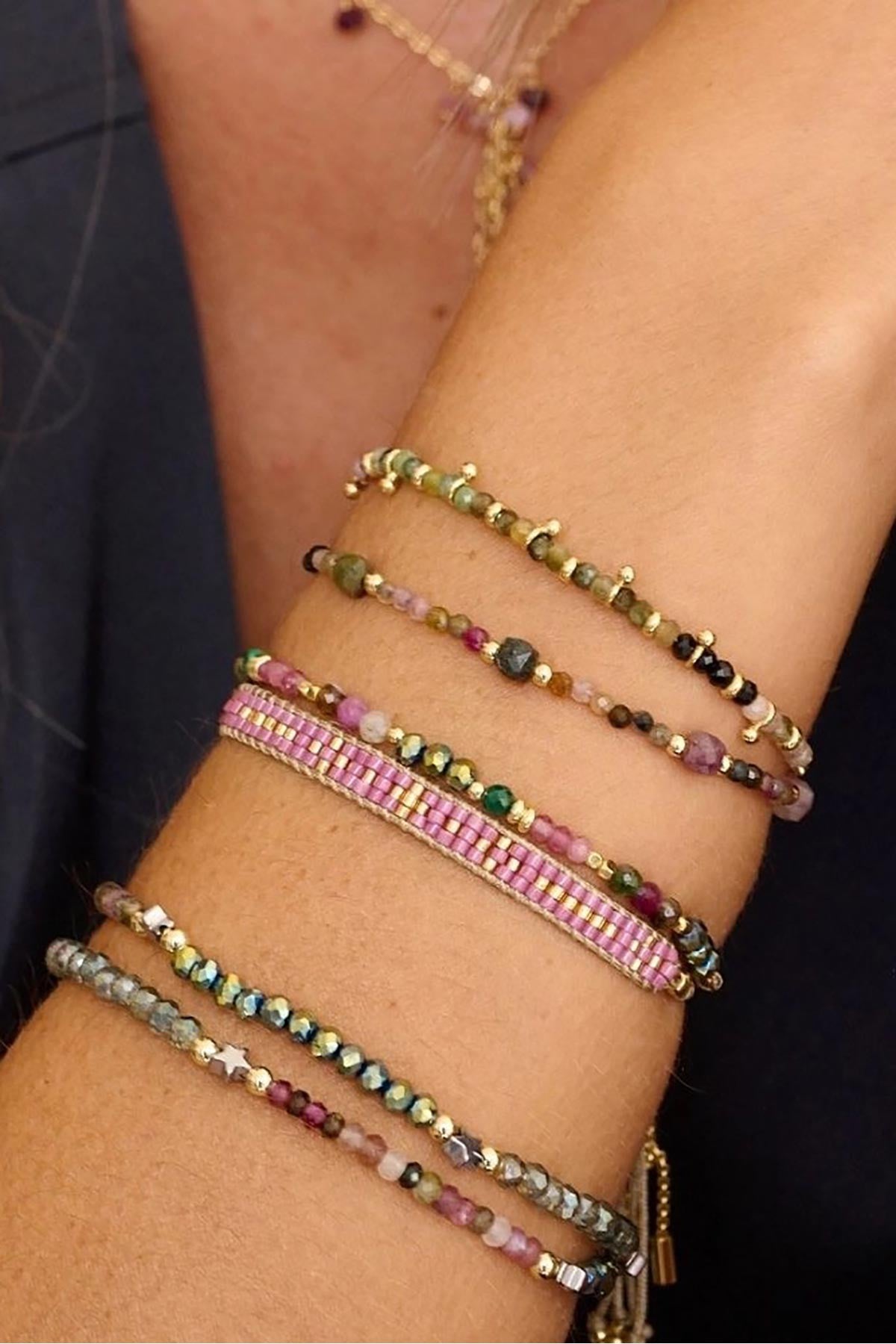 Ardisia Gold & Tourmaline Bead Slider Bracelet — Urban Wild