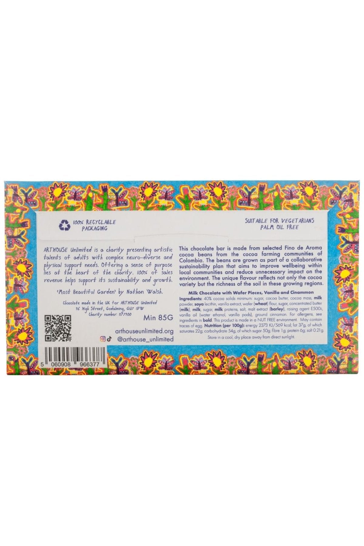 Milk Chocolate Bar With Wafer Vanilla And Cinnamon - view 4 | Urban Wild