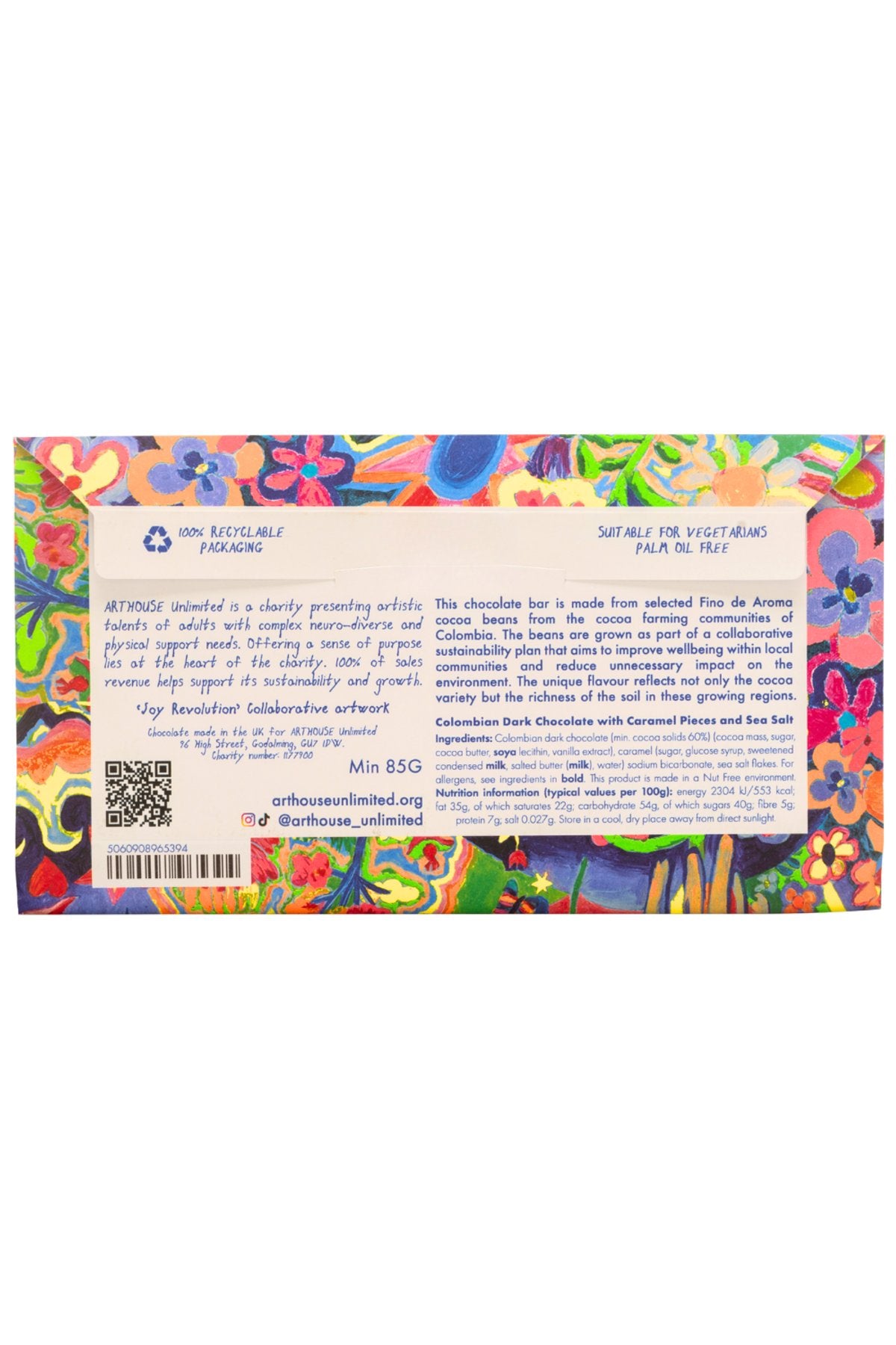 Joy Revolution Dark Chocolate Bar With Caramel And Sea Salt - view 4 | Urban Wild
