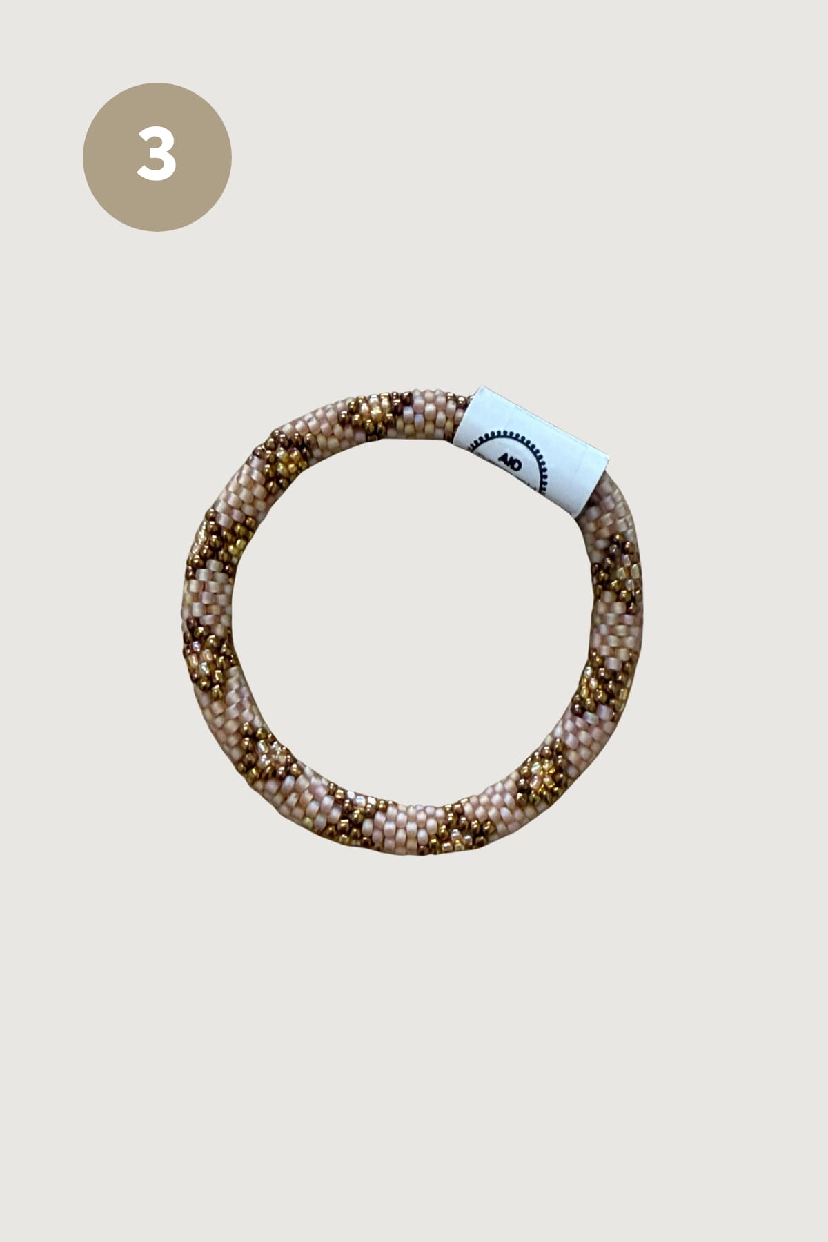 Butterscotch beaded Roll-On bracelet with rose and gold beadwork — Urban Wild