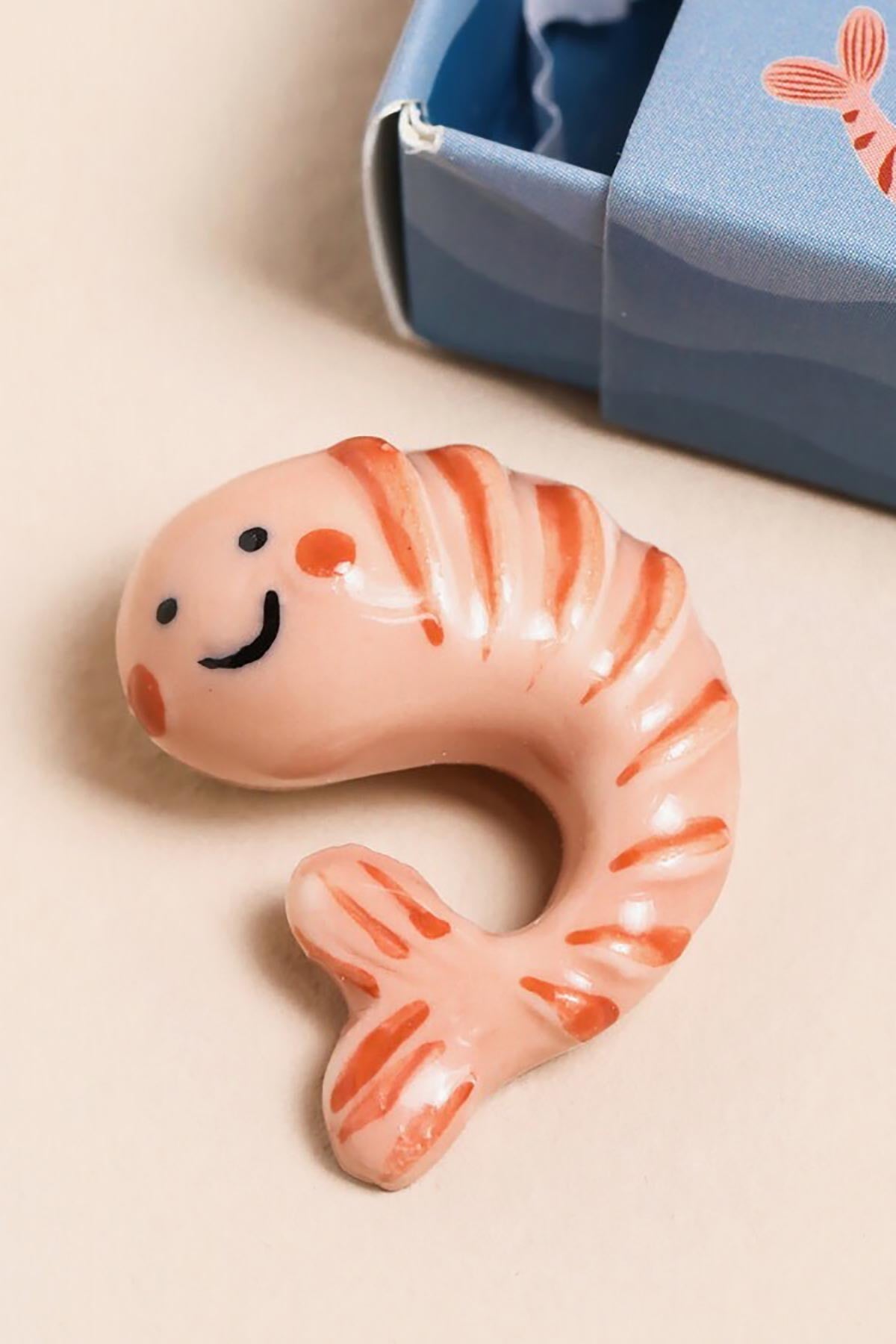 Tiny Matchbox Ceramic Shrimp Token — Urban Wild
