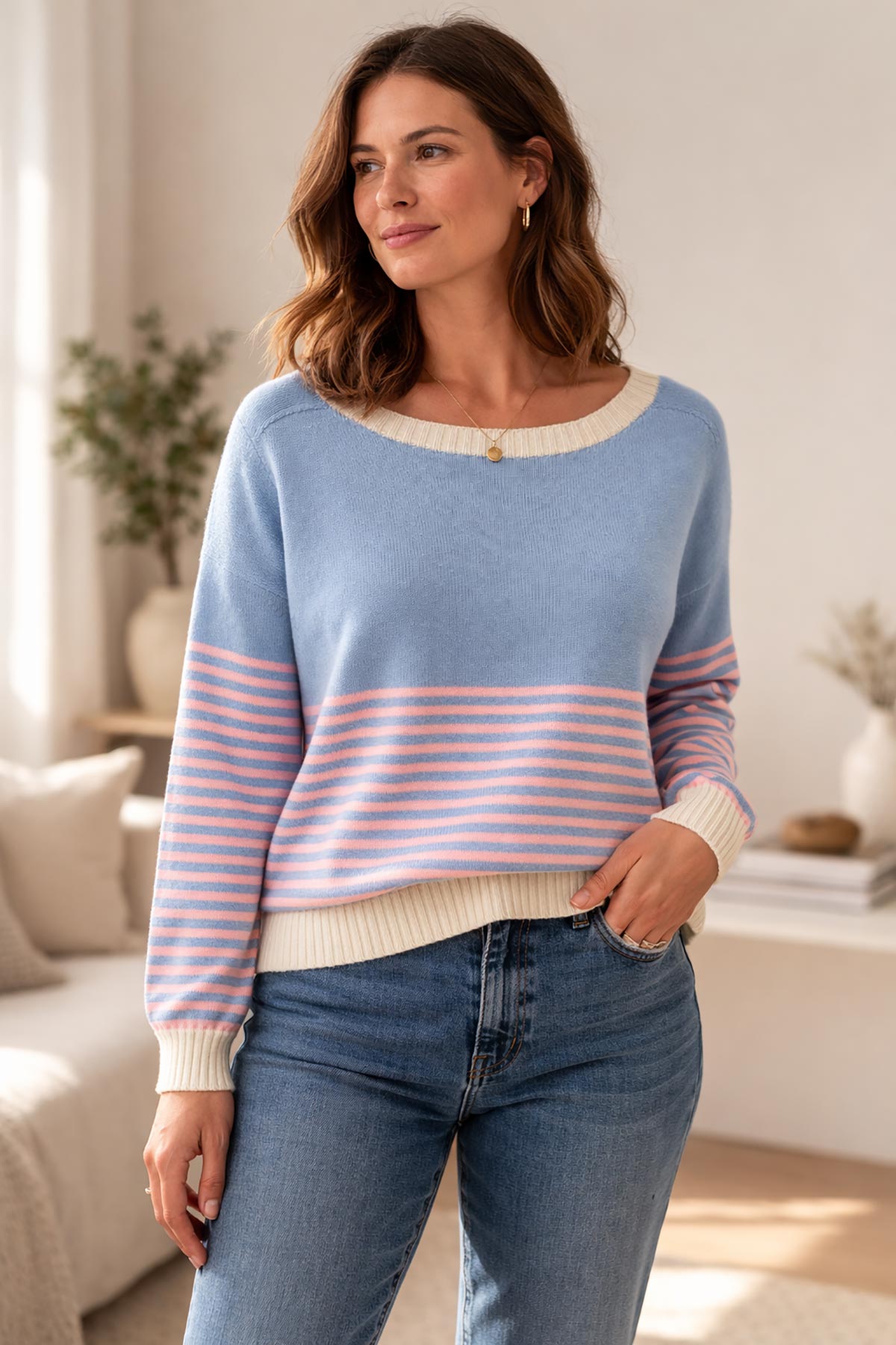 Close-up of breathable cotton knit fabric by Urban Wild