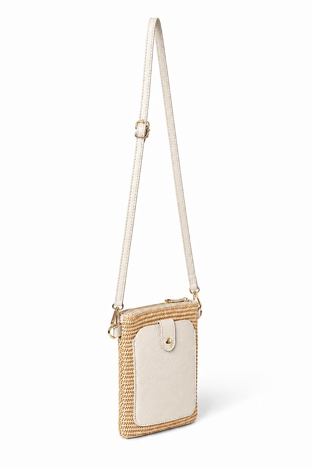 Handmade Italian Raffia and Leather Bag with Phone Pocket — Urban Wild