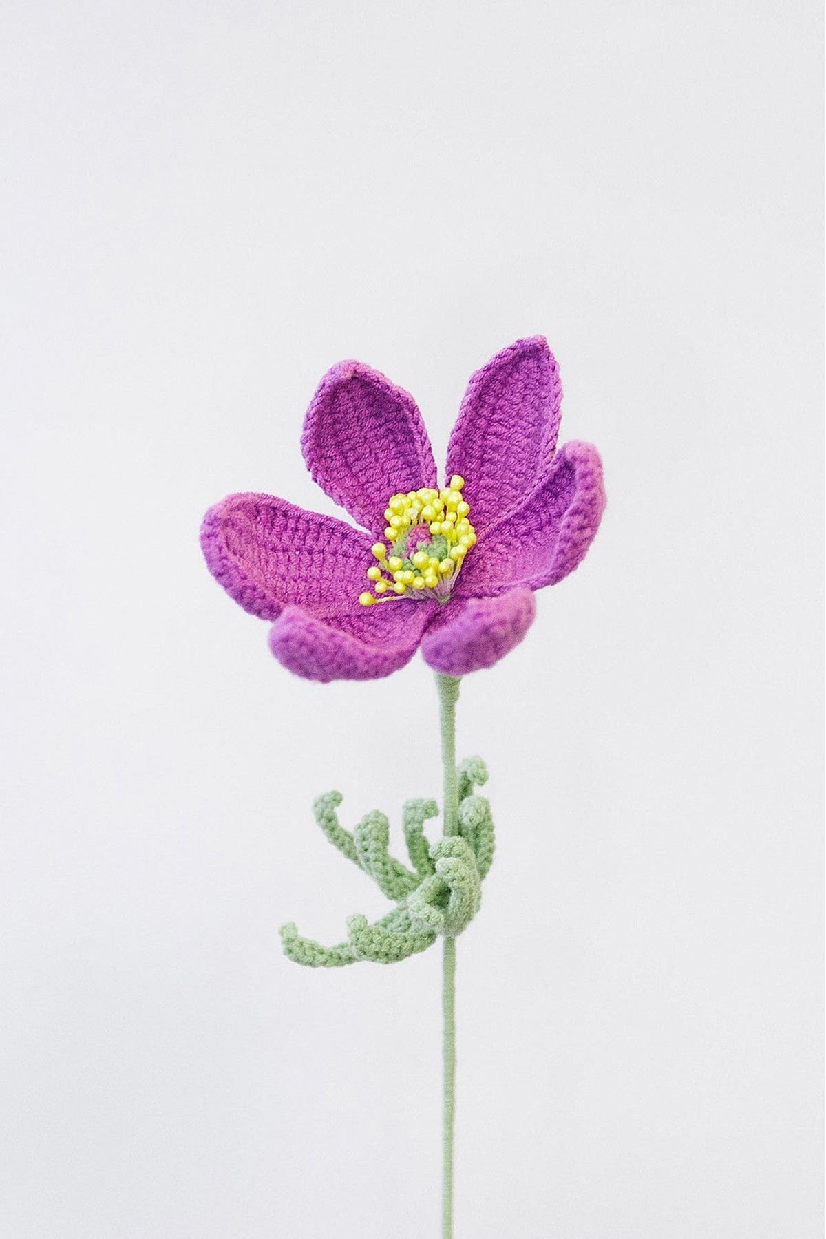 Handmade Crochet Pasqueflower Stem in Soft Purple — Urban Wild